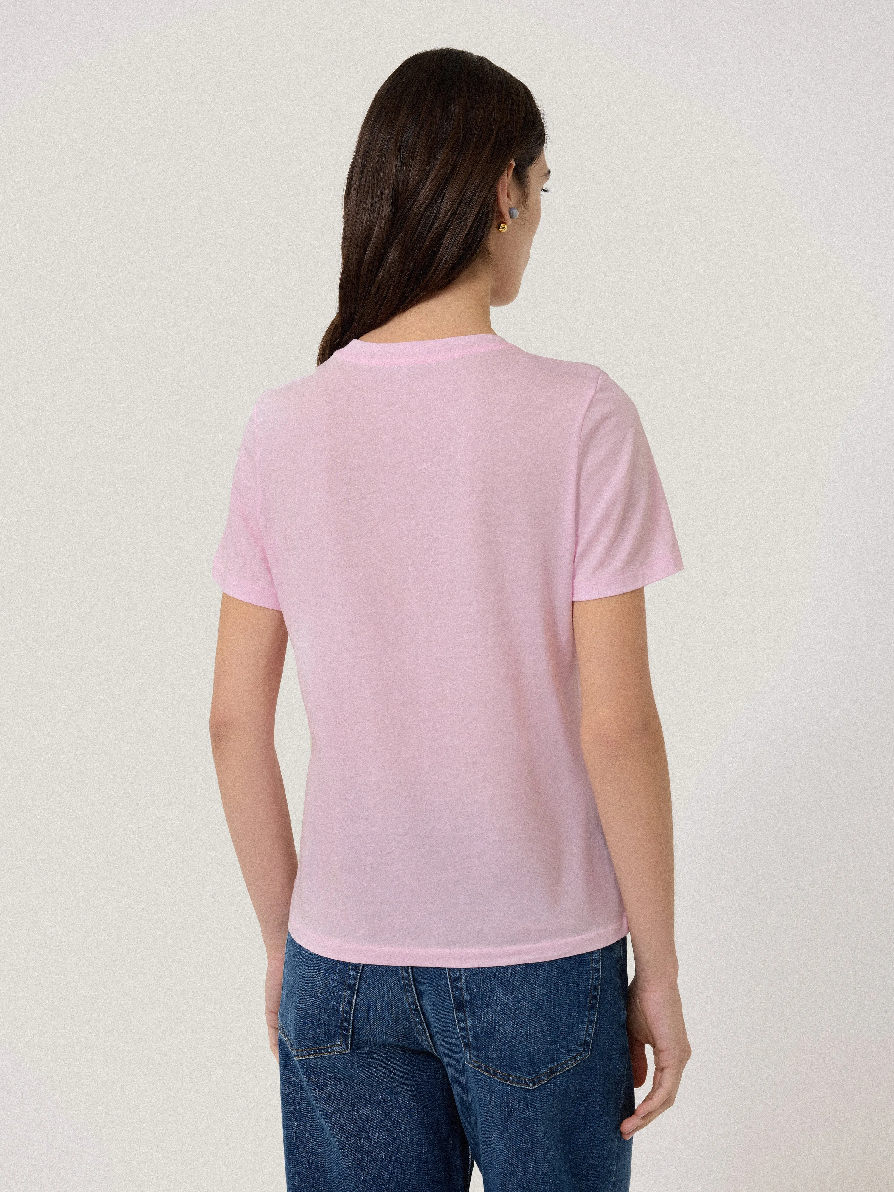 Supima Cotton Crew Neck Tee | Bloom Pink sold by Jigsaw product image thumbnail 5