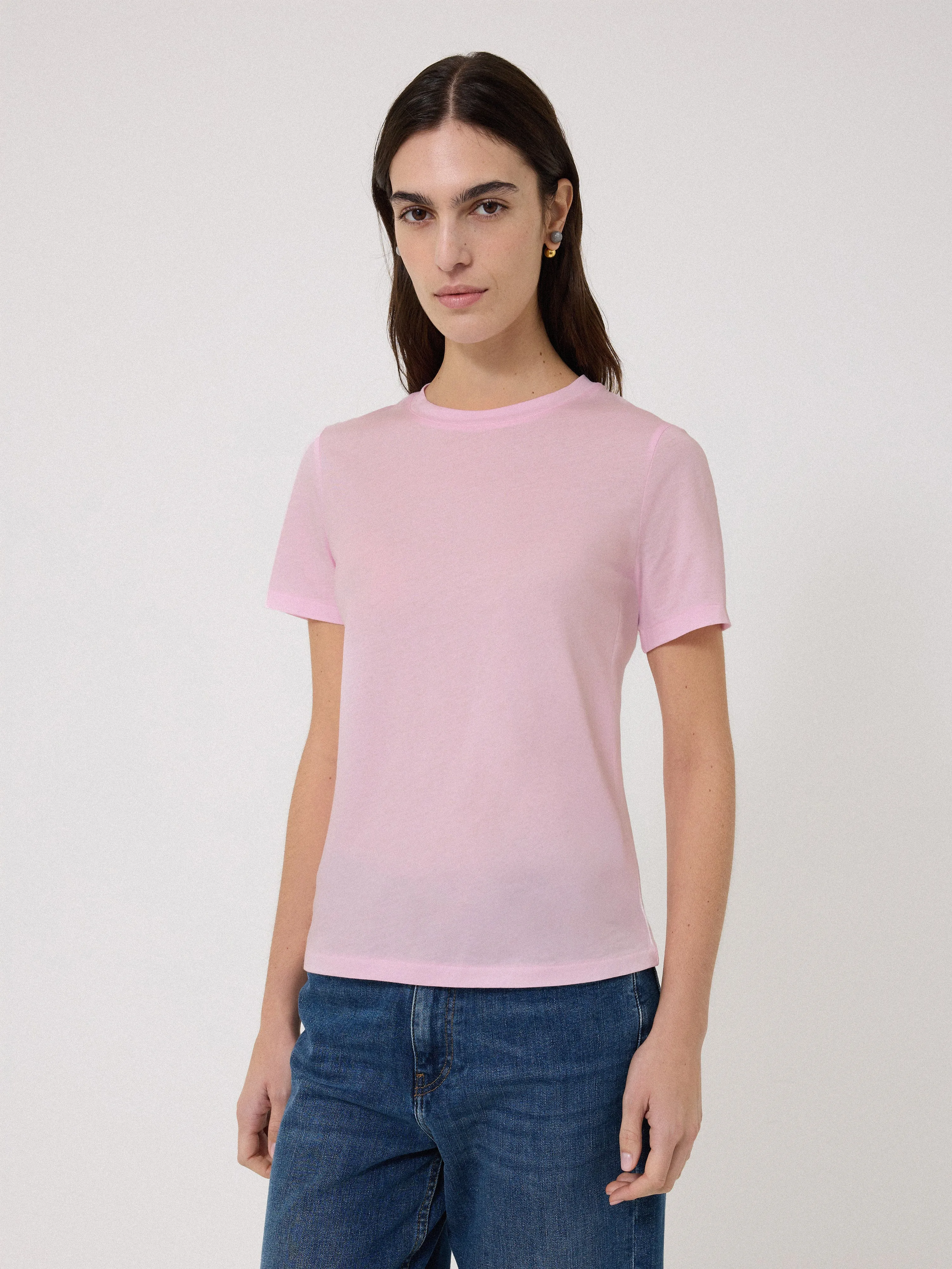 Supima Cotton Crew Neck Tee | Bloom Pink sold by Jigsaw product image thumbnail 4