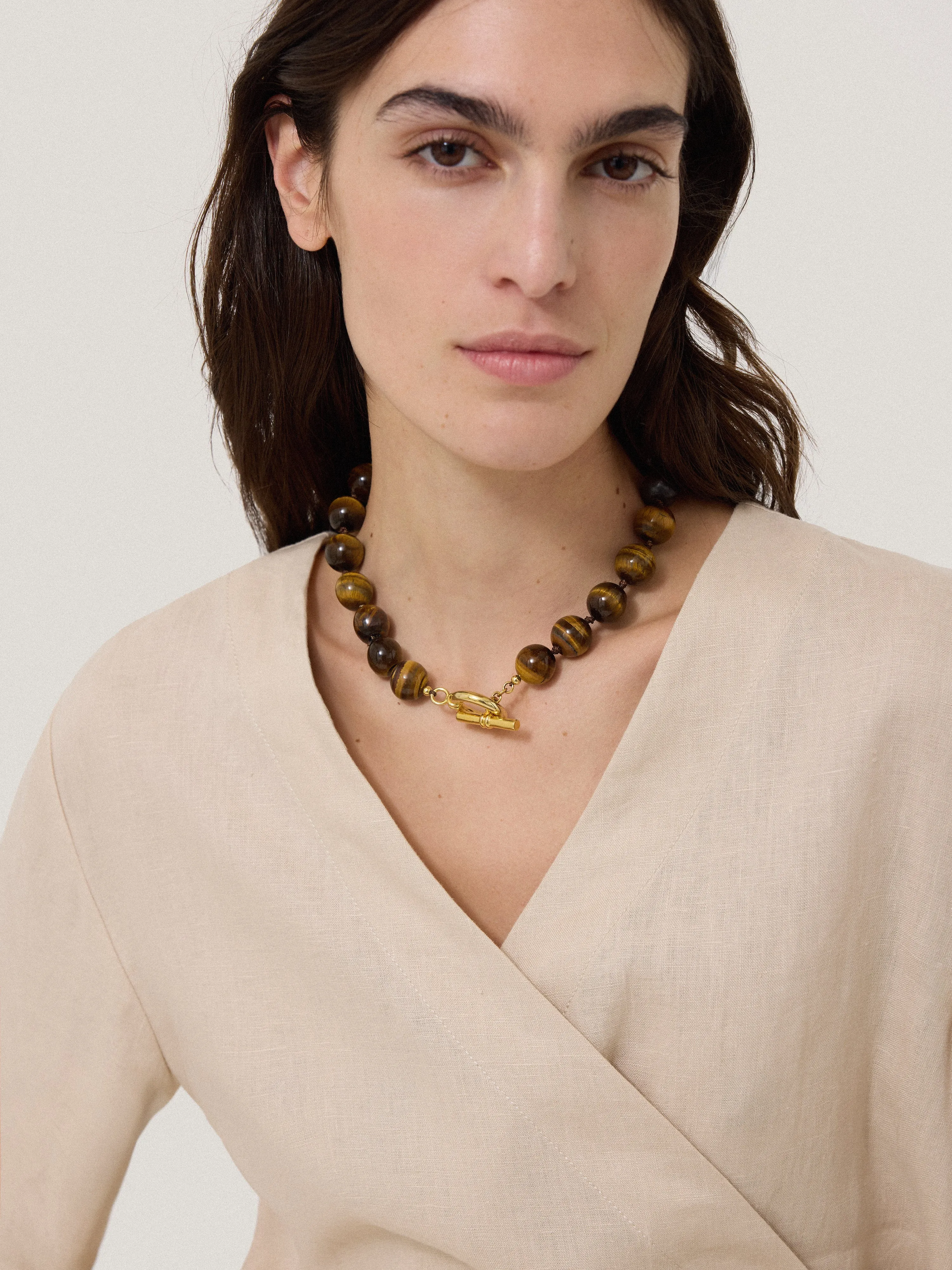 Tigers Eye Bead Necklace | Brown sold by Jigsaw product image thumbnail 2