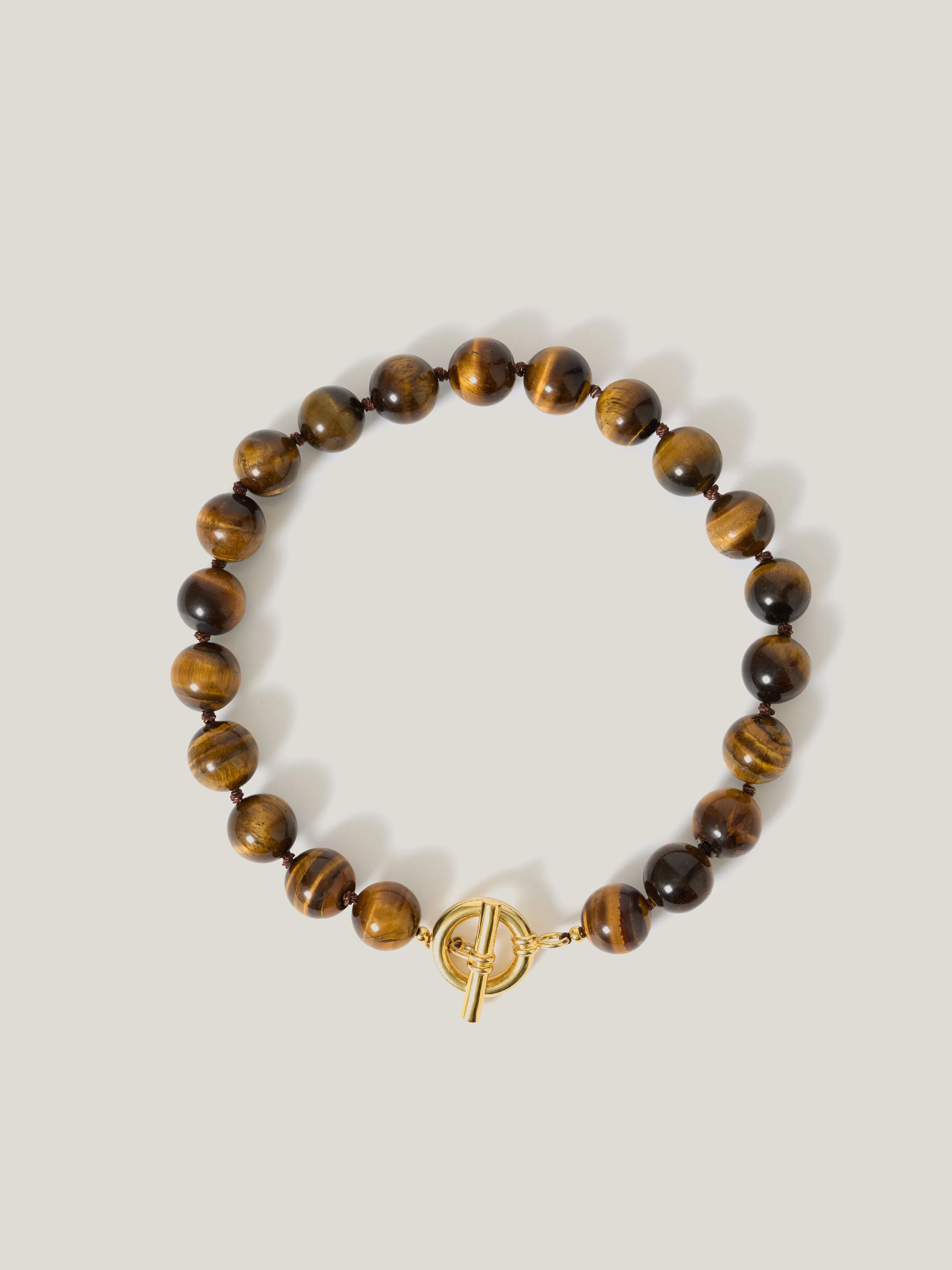 Tigers Eye Bead Necklace | Brown sold by Jigsaw