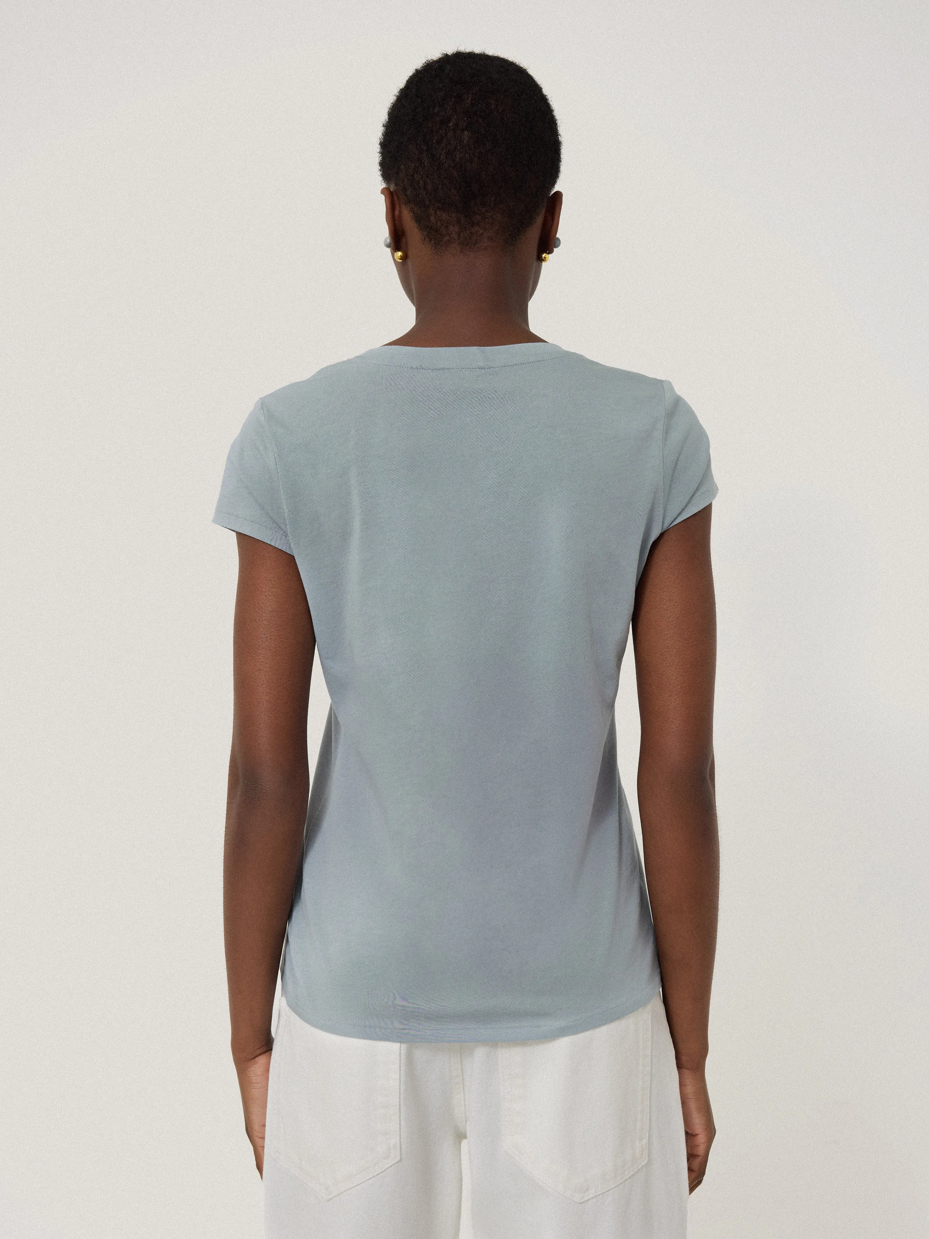 Supima Cotton Scoop Neck Tee | Summer Rain sold by Jigsaw product image thumbnail 3