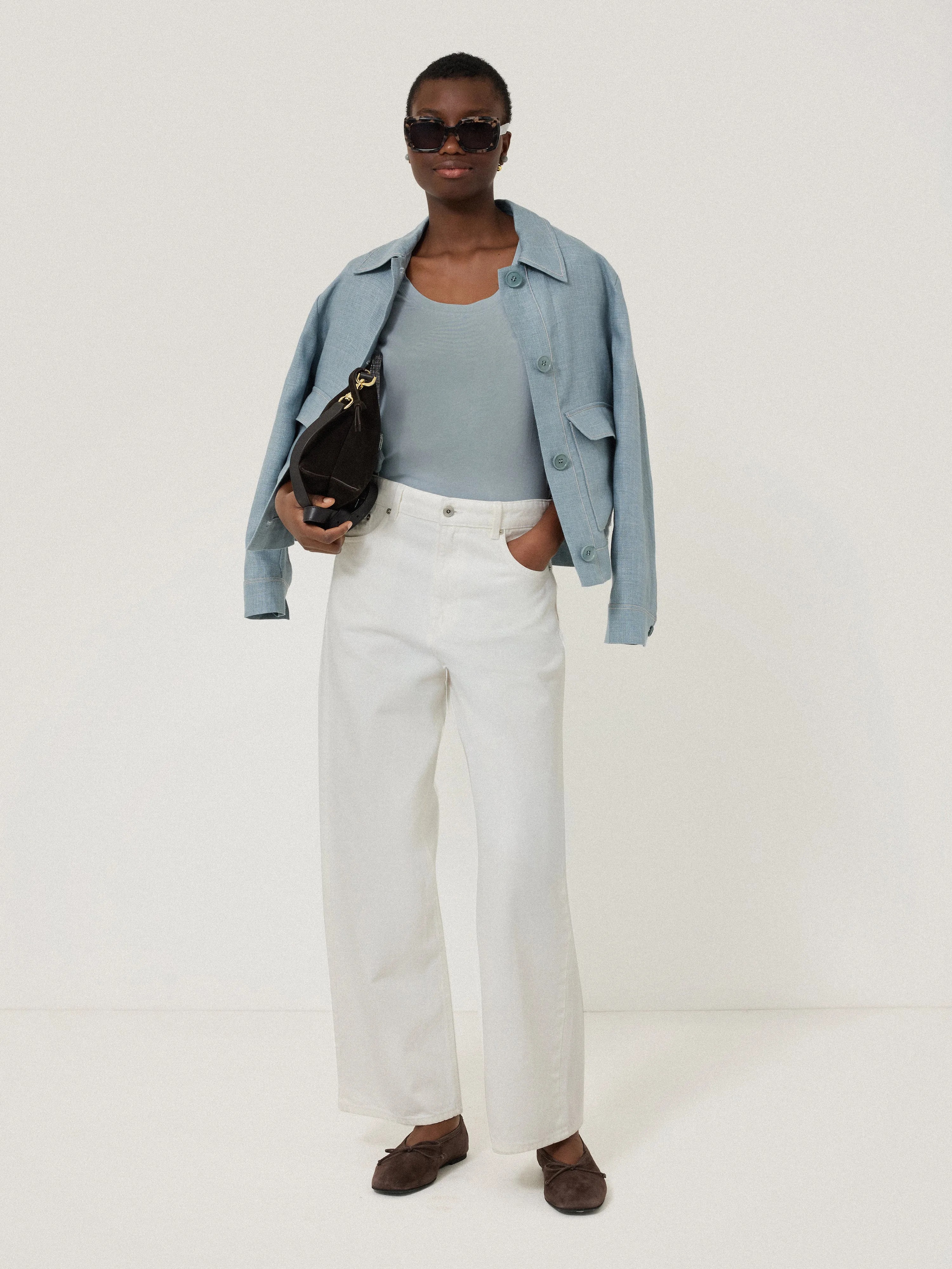 Supima Cotton Scoop Neck Tee | Summer Rain sold by Jigsaw product image thumbnail 4