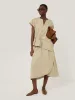 Cotton Mix Wrap Front Skirt | Neutral sold by Jigsaw