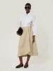 Cotton Mix Wrap Front Skirt | Neutral sold by Jigsaw