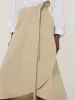 Cotton Mix Wrap Front Skirt | Neutral sold by Jigsaw