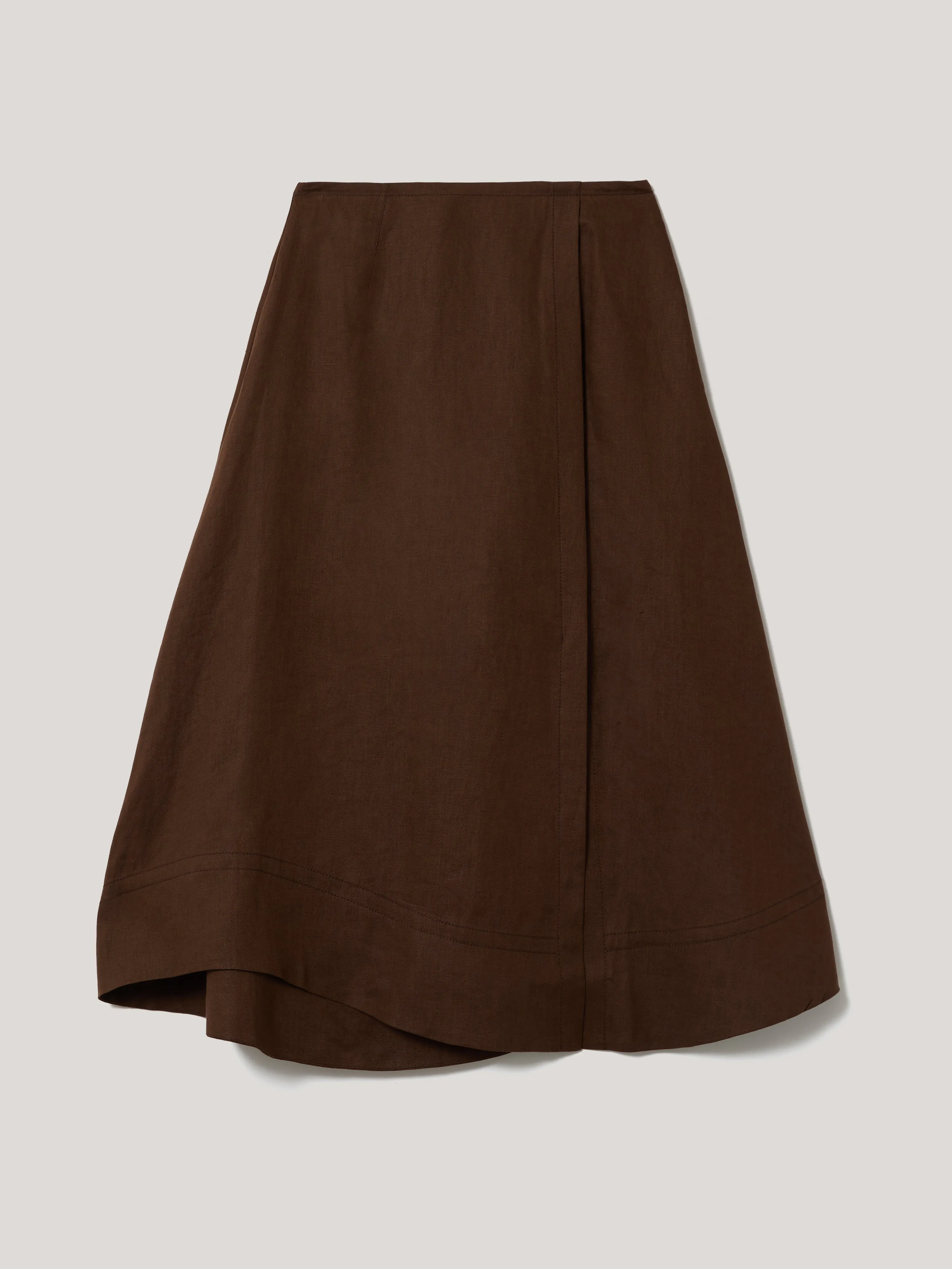 Linen Wrap Detail Skirt | Brown sold by Jigsaw product image thumbnail 4