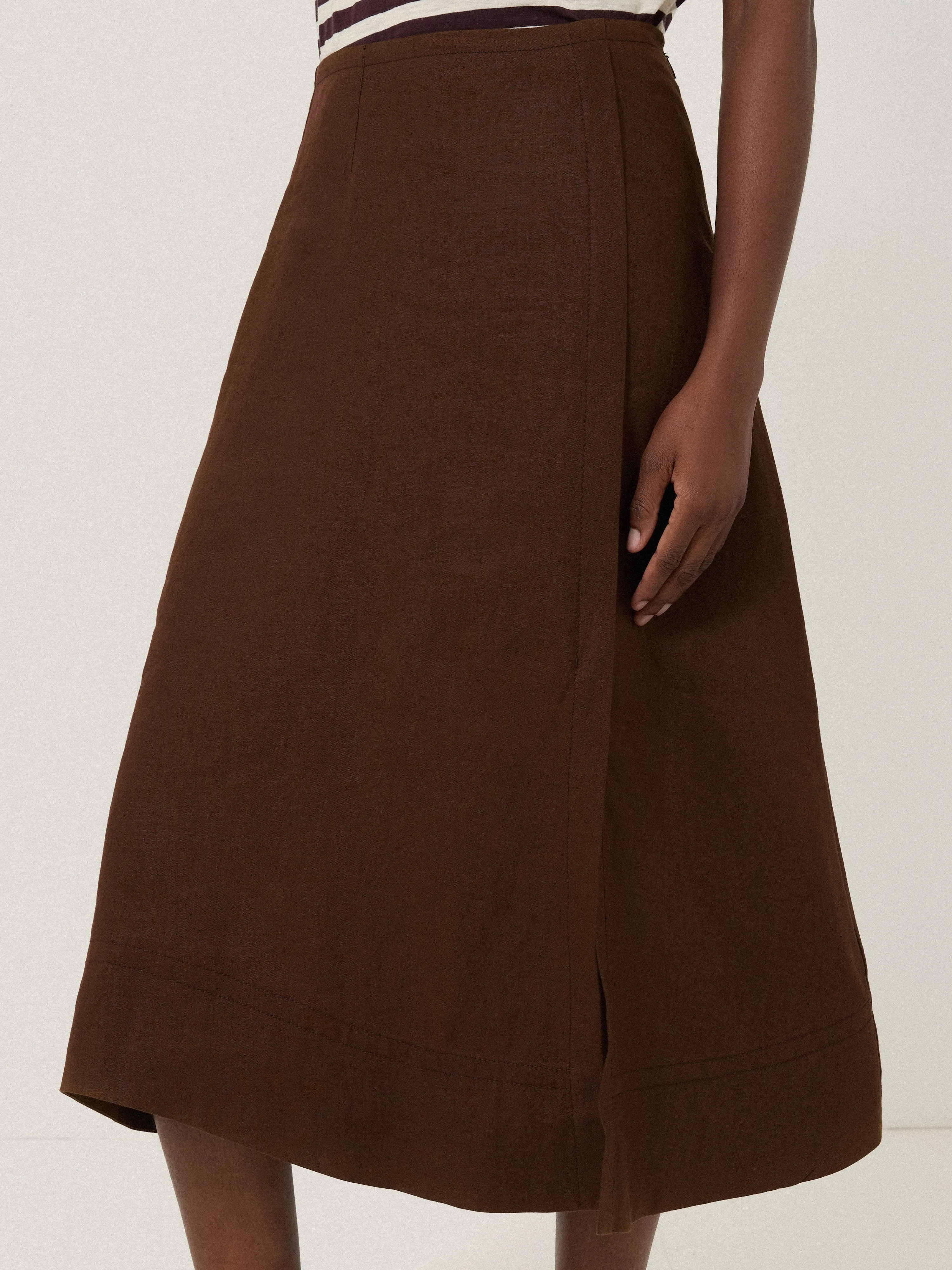 Linen Wrap Detail Skirt | Brown sold by Jigsaw product image thumbnail 2