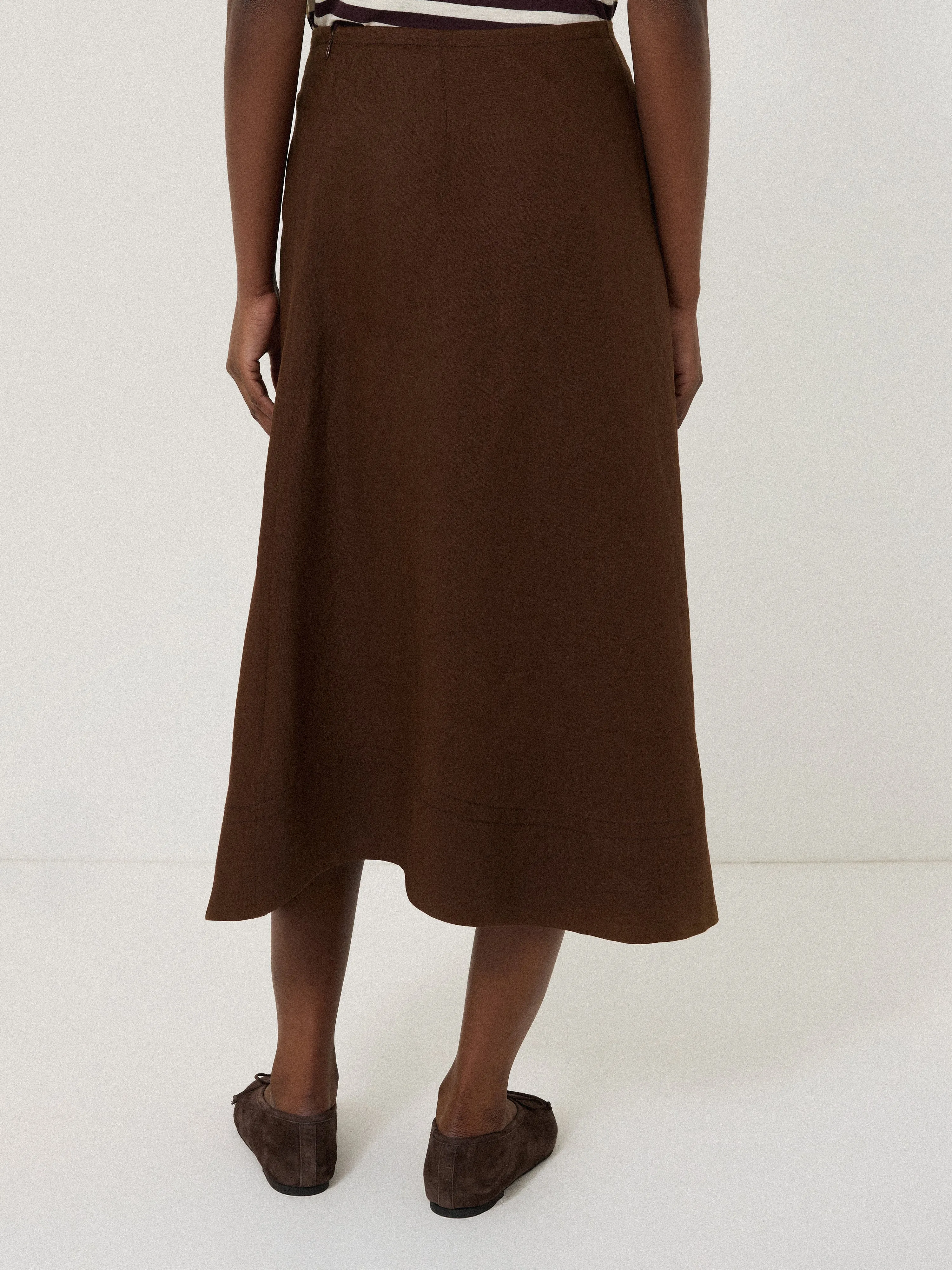 Linen Wrap Detail Skirt | Brown sold by Jigsaw product image thumbnail 3