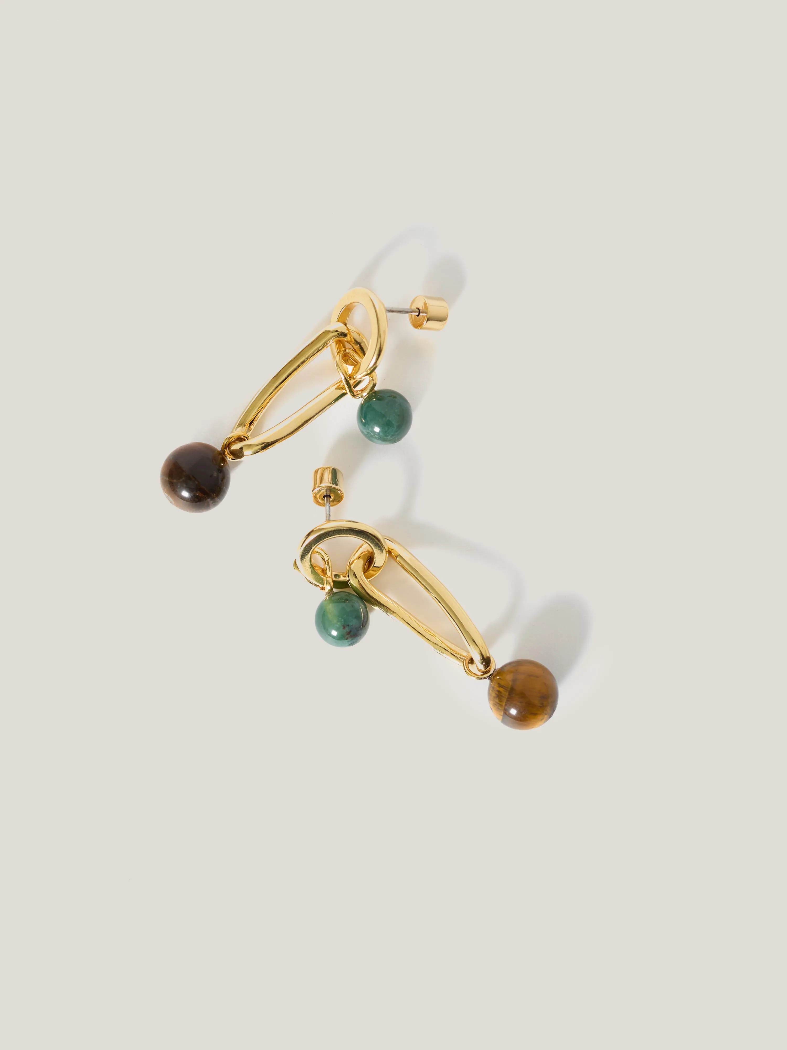 Mixed Loop Asymmetric Earring | Gold sold by Jigsaw