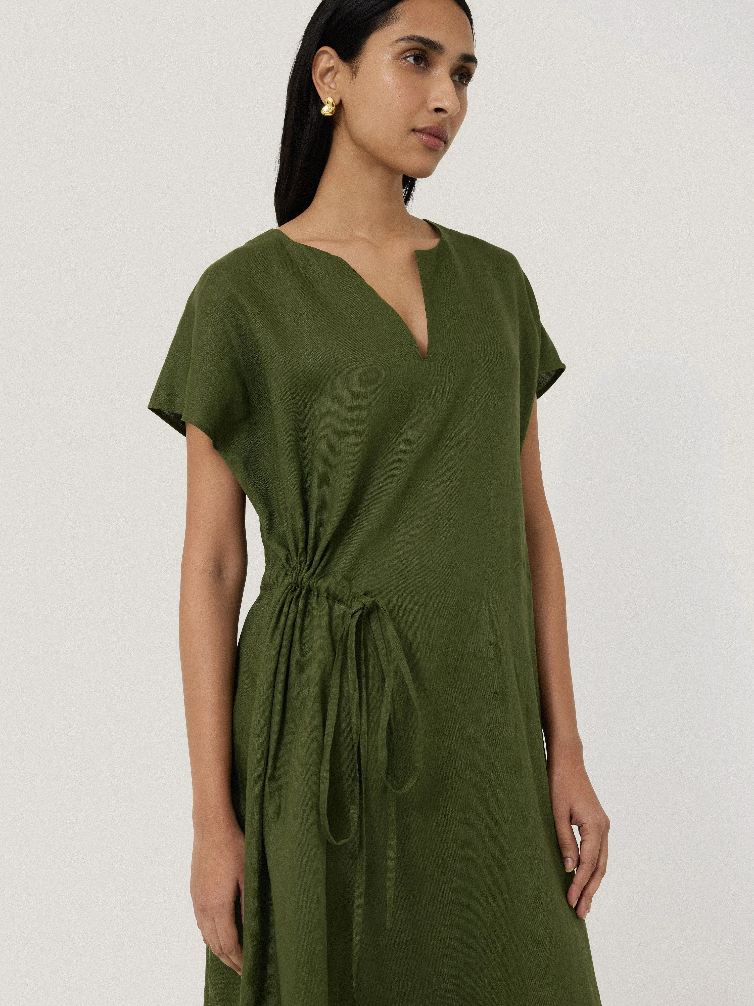 Linen Channel Midi Dress | Green sold by Jigsaw product image thumbnail 2