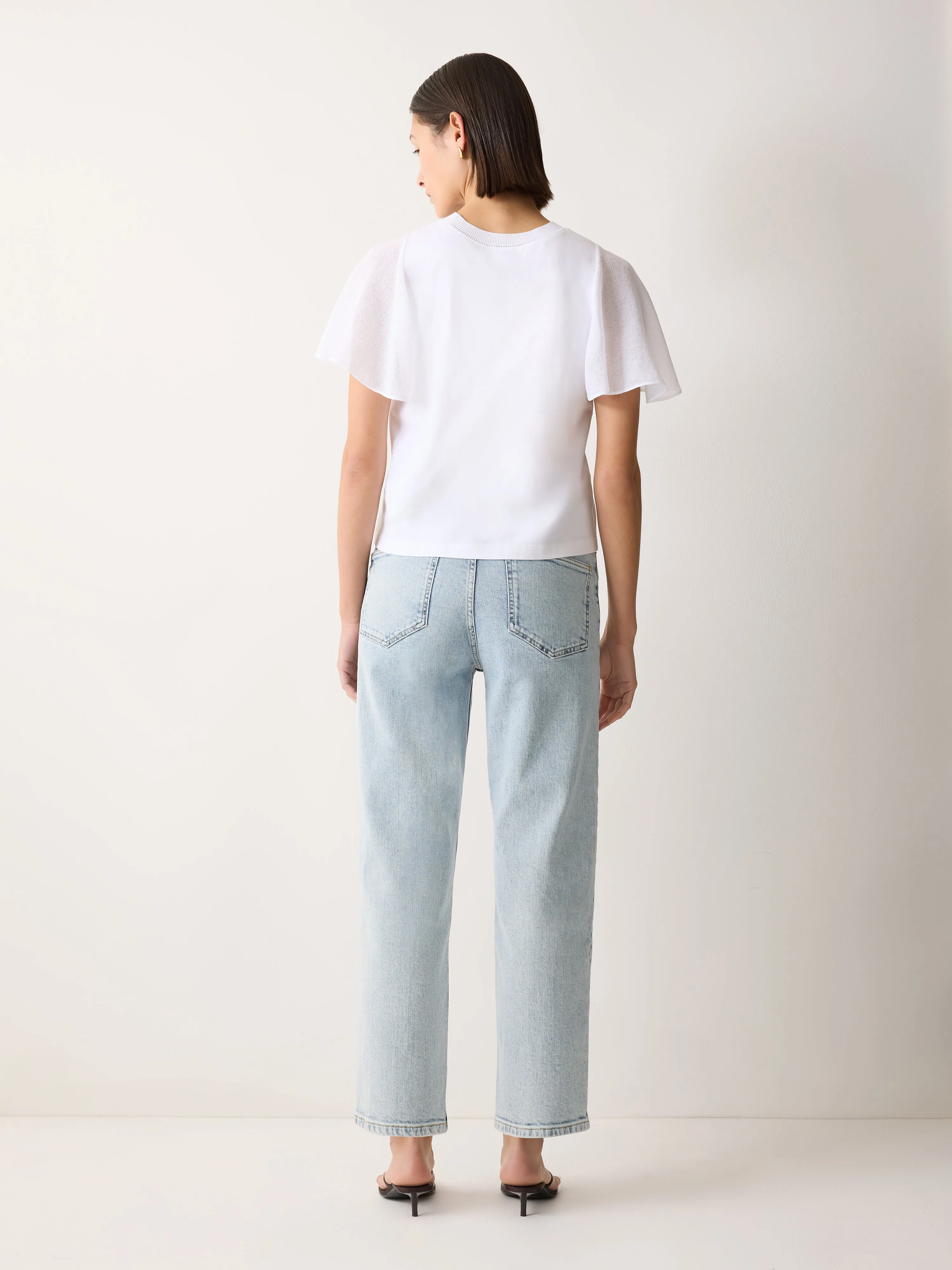 Gauze Sleeve Jersey Top | White sold by Jigsaw product image thumbnail 5