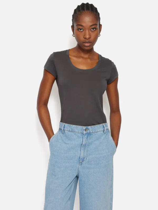 Supima Cotton Scoop Neck Tee | Carbon sold by Jigsaw
