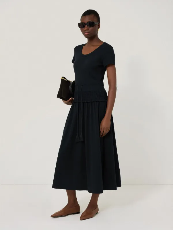 Shirred Waist T-shirt Dress | Navy sold by Jigsaw