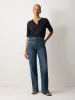 Cotton Luxe Half Sleeve Cardigan | Navy sold by Jigsaw