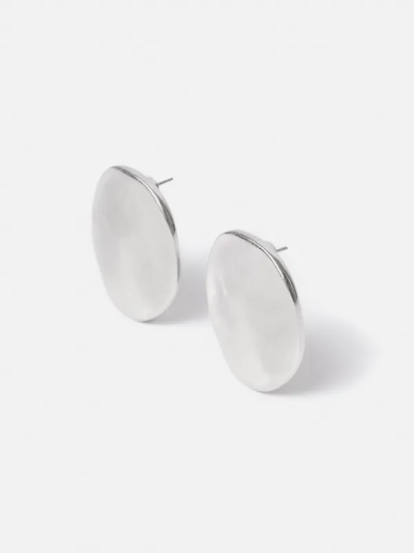 Hammered Disc Earrings | Silver sold by Jigsaw