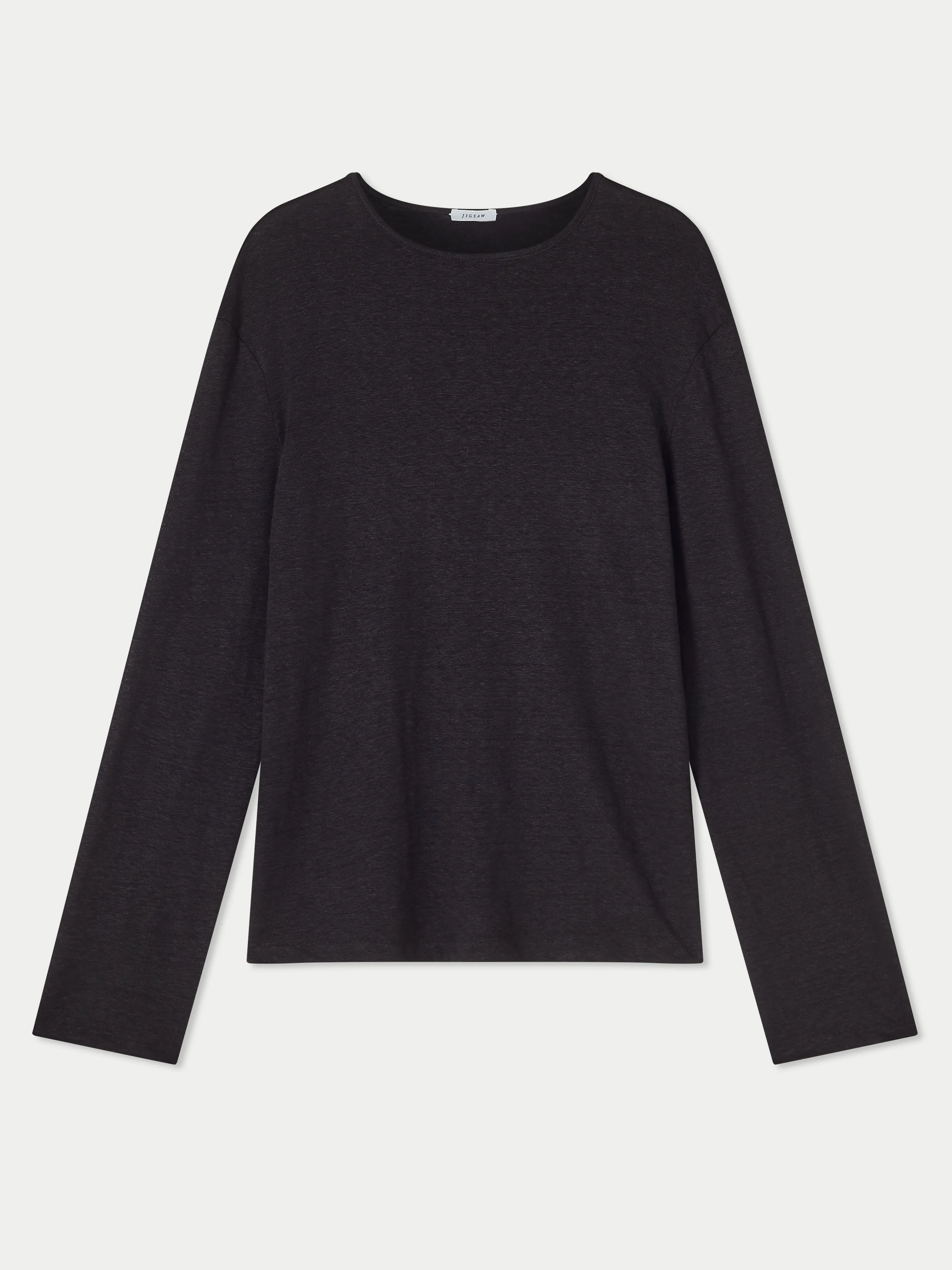 Linen Long Sleeve Crew Tee | Black sold by Jigsaw product image thumbnail 5