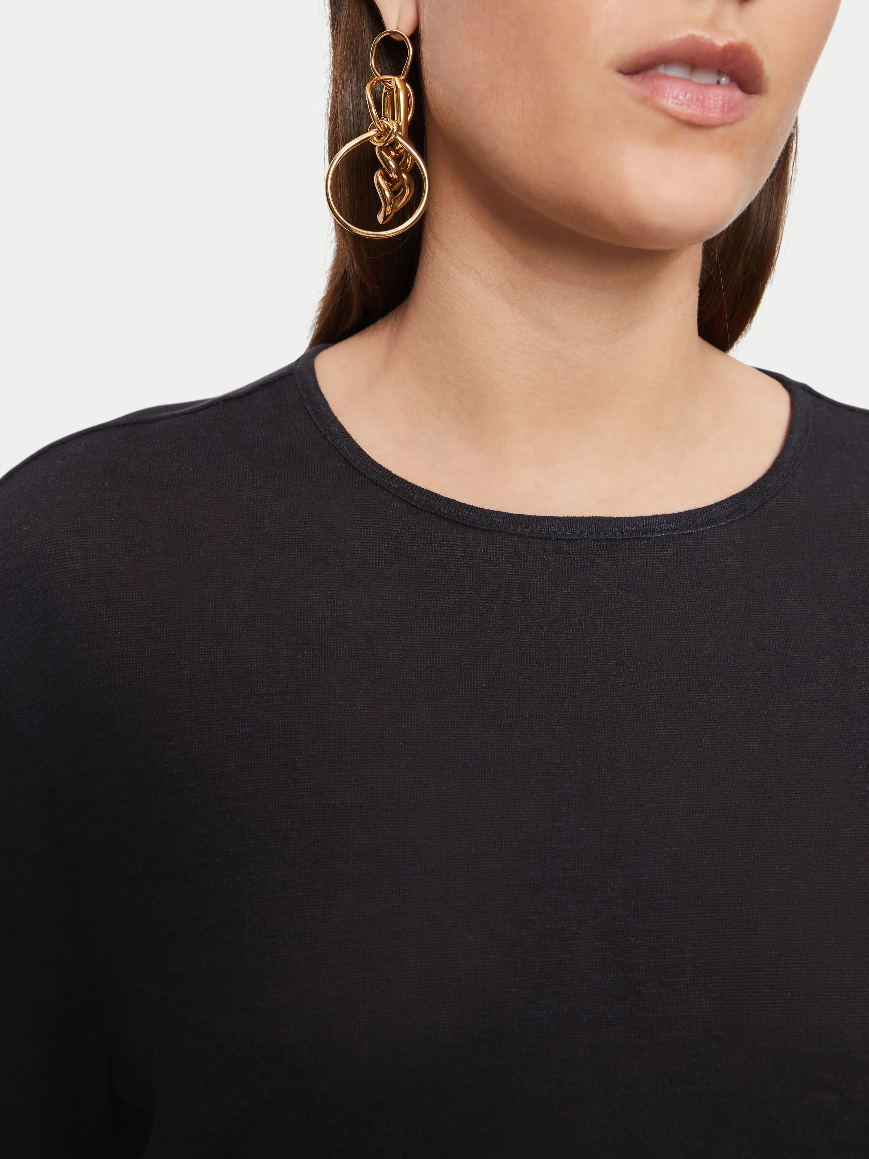 Linen Long Sleeve Crew Tee | Black sold by Jigsaw product image thumbnail 3