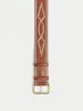 Collagerie Stitch Leather Belt | Tan sold by Jigsaw