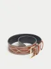 Collagerie Stitch Leather Belt | Tan sold by Jigsaw