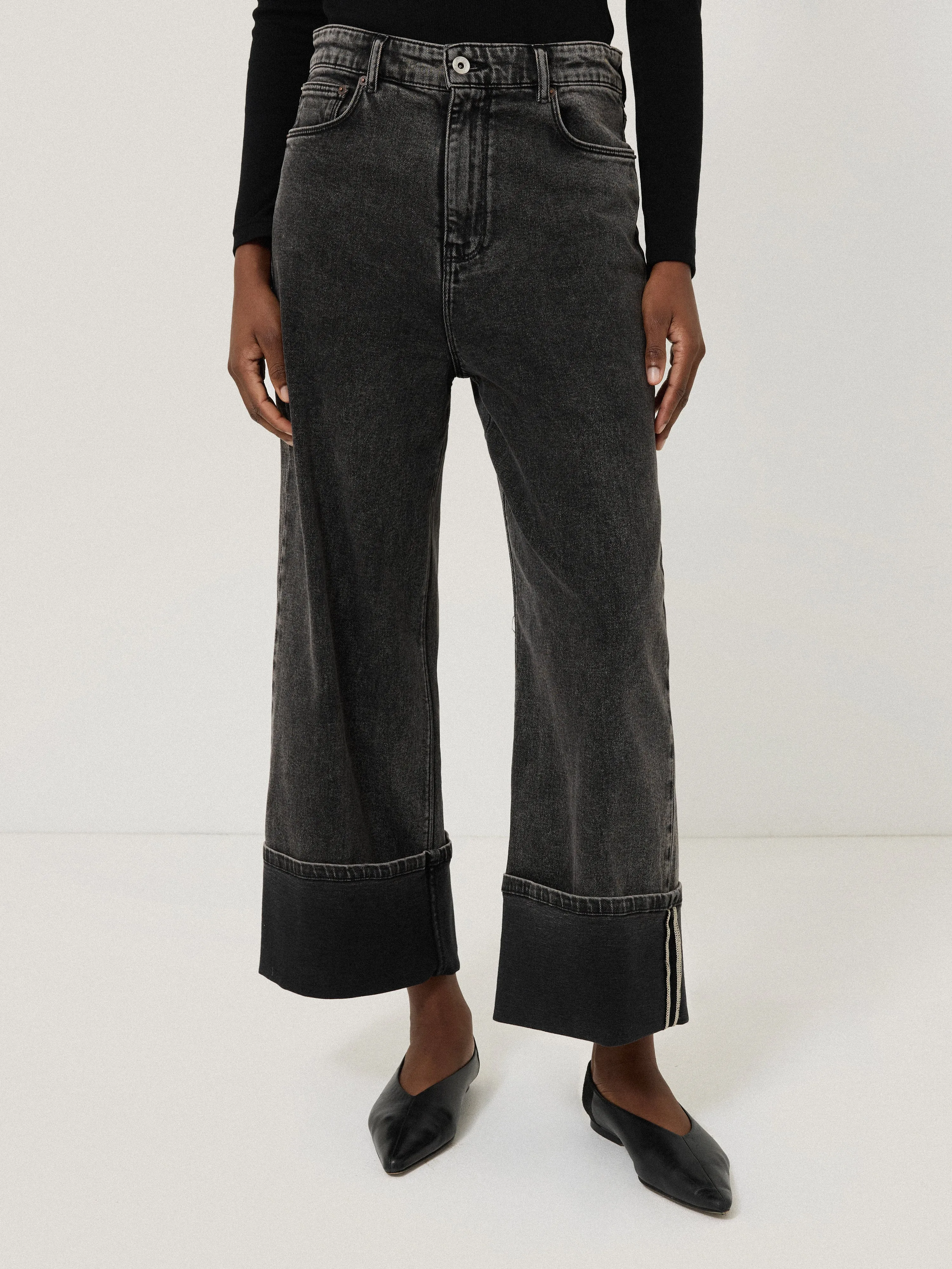 Blair Turn Up Jean | Black Snow Wash sold by Jigsaw product image thumbnail 2