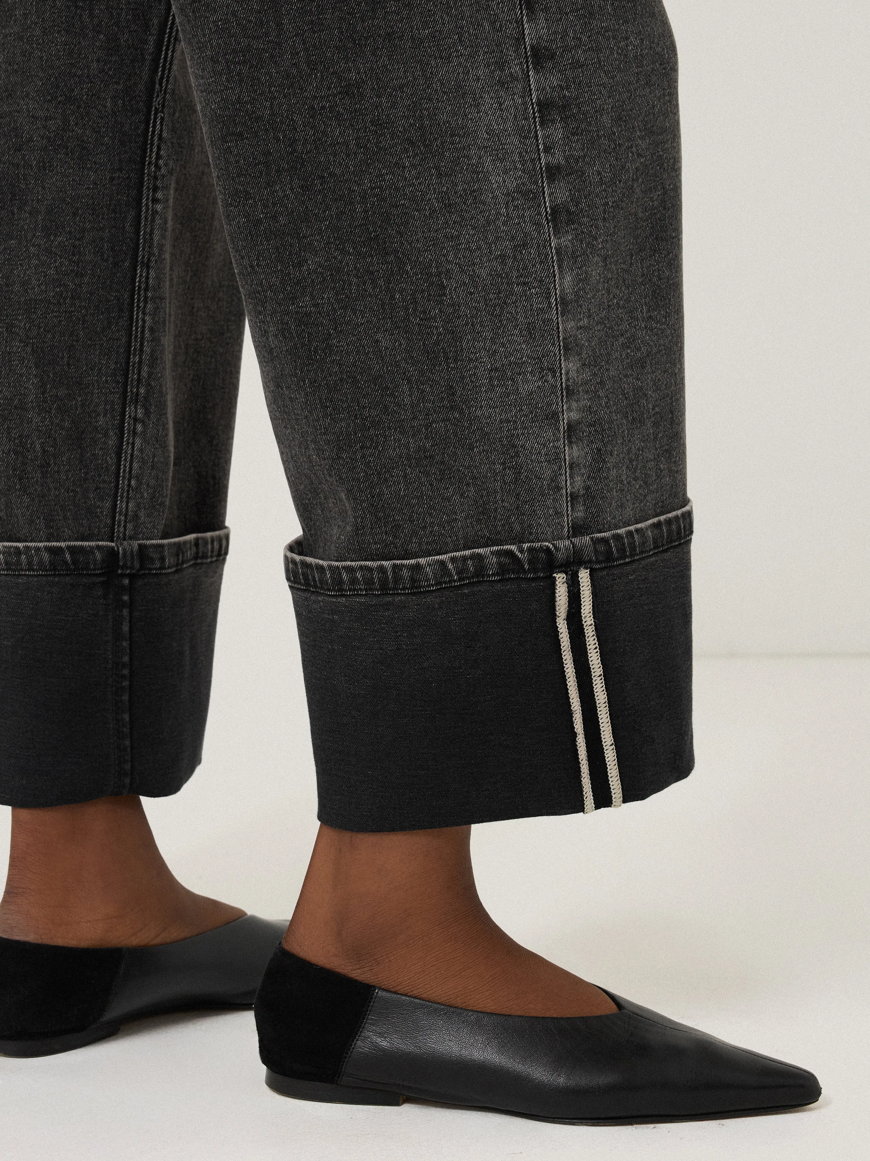 Blair Turn Up Jean | Black Snow Wash sold by Jigsaw product image thumbnail 3