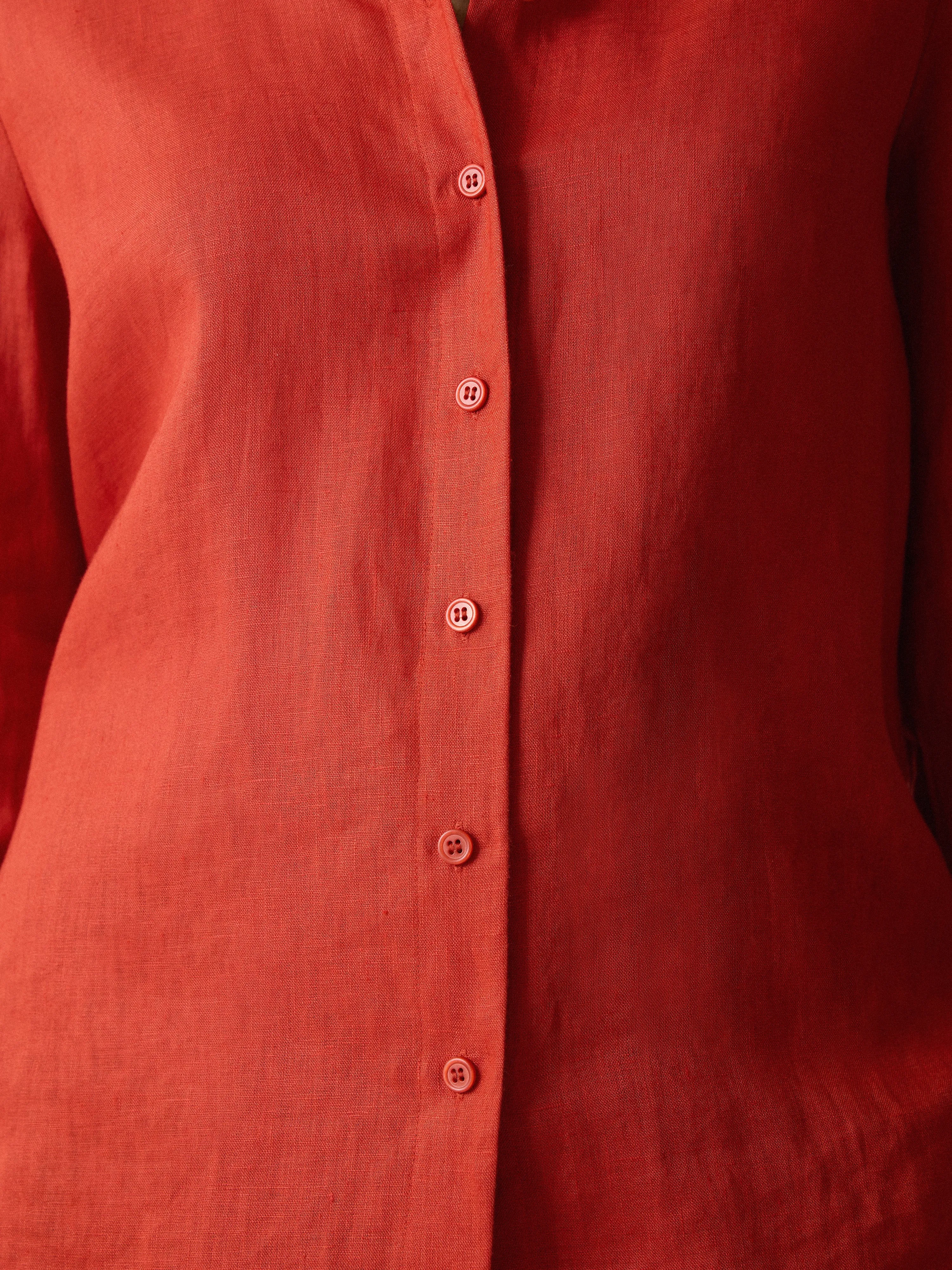 Classic Linen Shirt | Orange sold by Jigsaw product image thumbnail 2