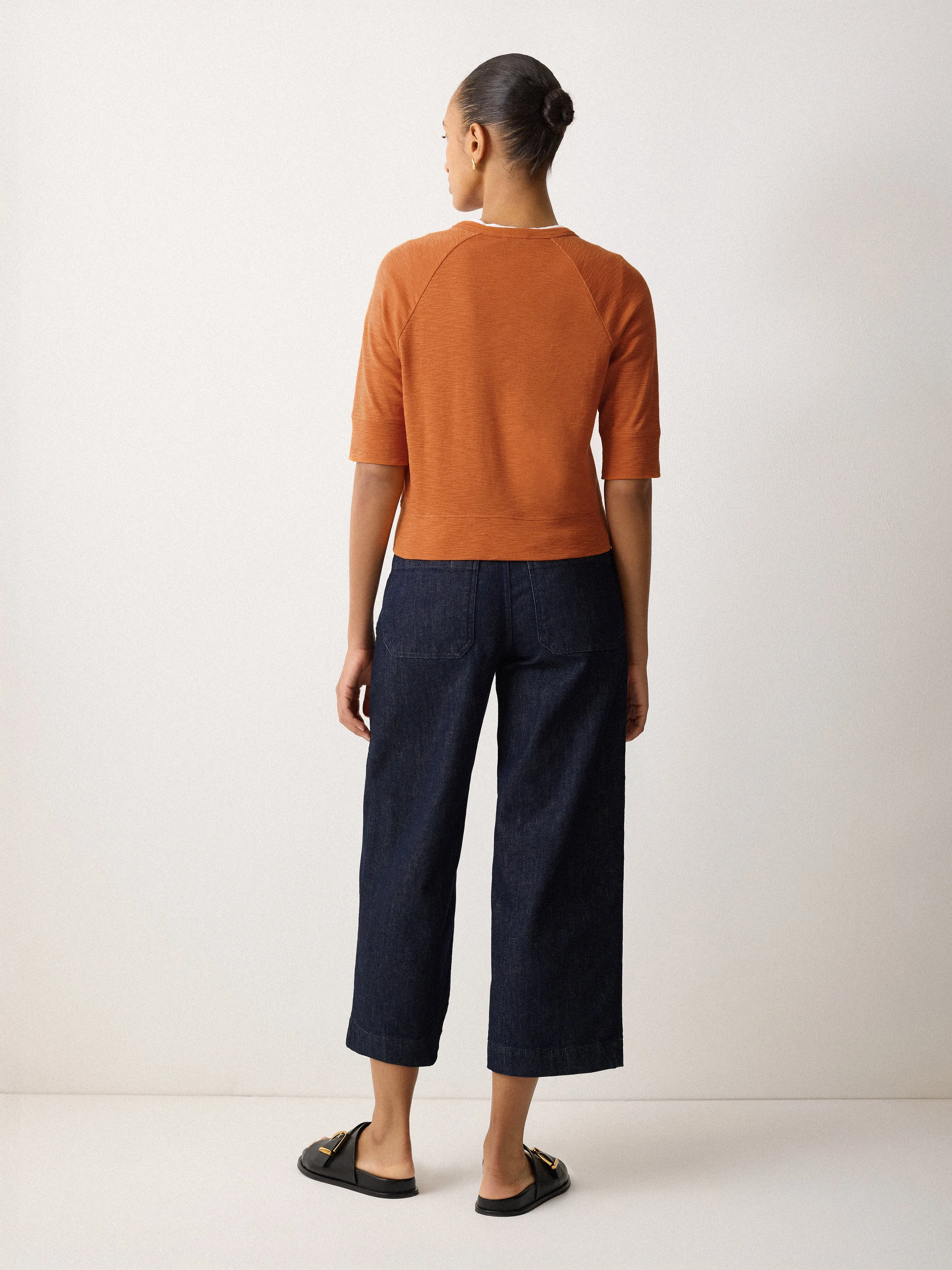 Cotton Luxe Half Sleeve Cardi | Orange sold by Jigsaw product image thumbnail 4