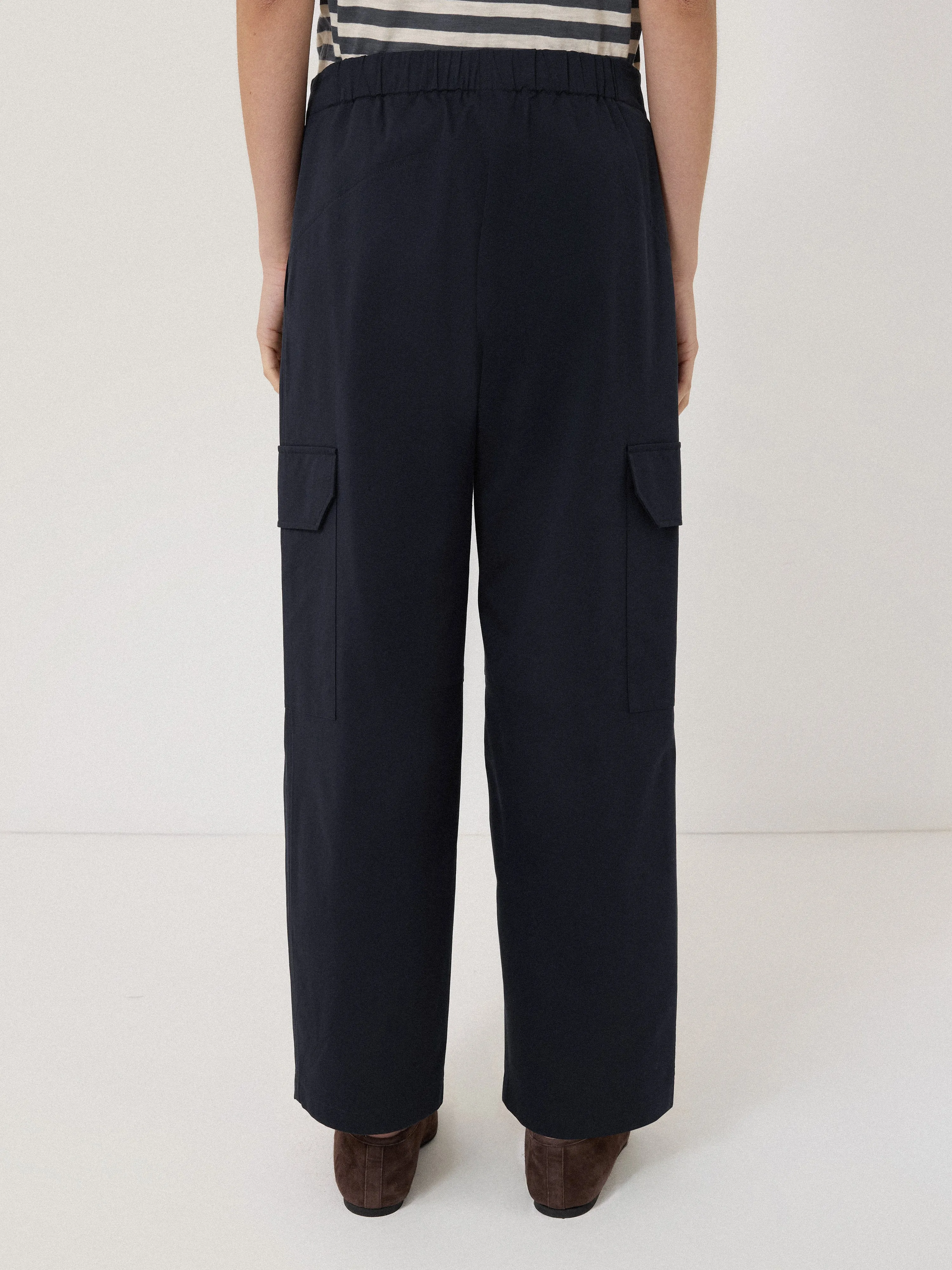 Cotton Viscose Cargo Trouser | Navy sold by Jigsaw product image thumbnail 3