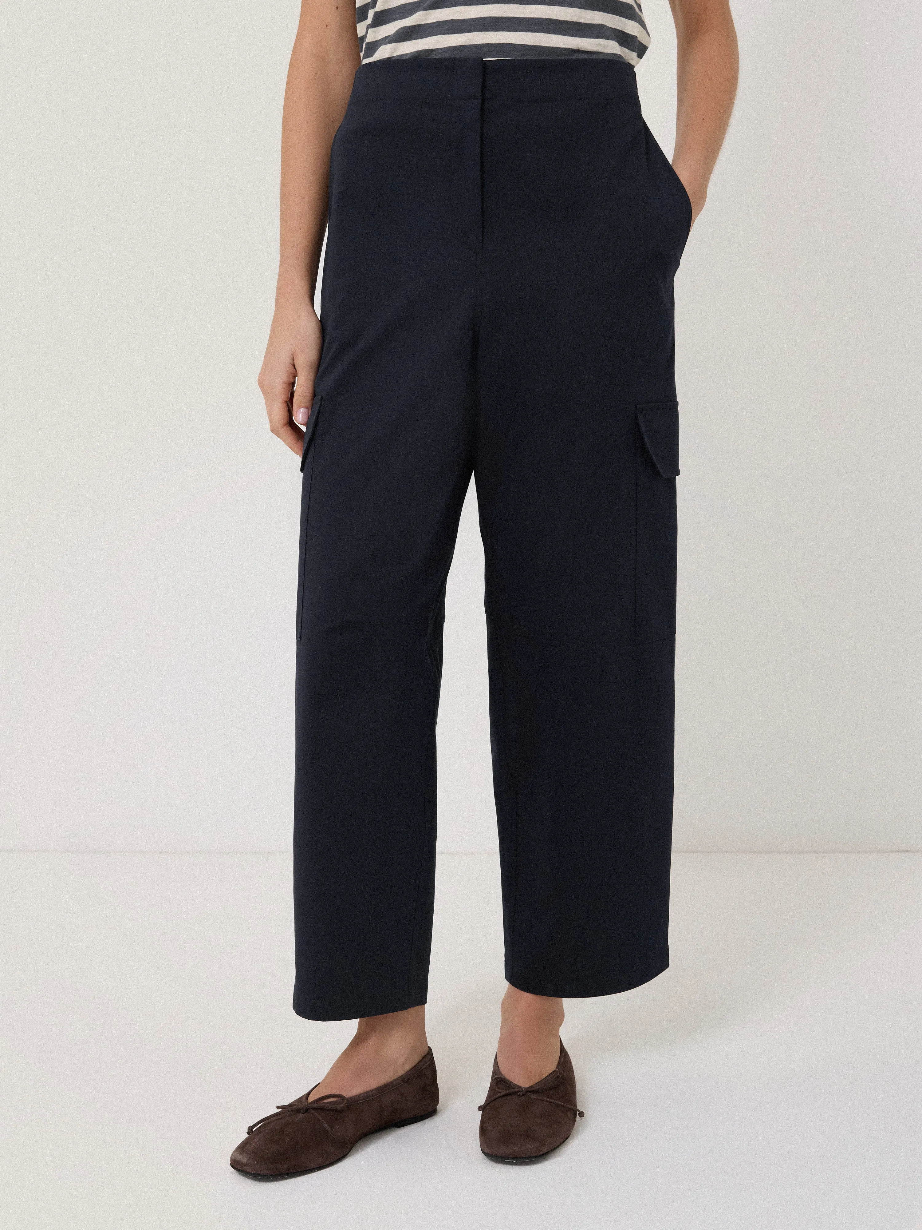 Cotton Viscose Cargo Trouser | Navy sold by Jigsaw product image thumbnail 2