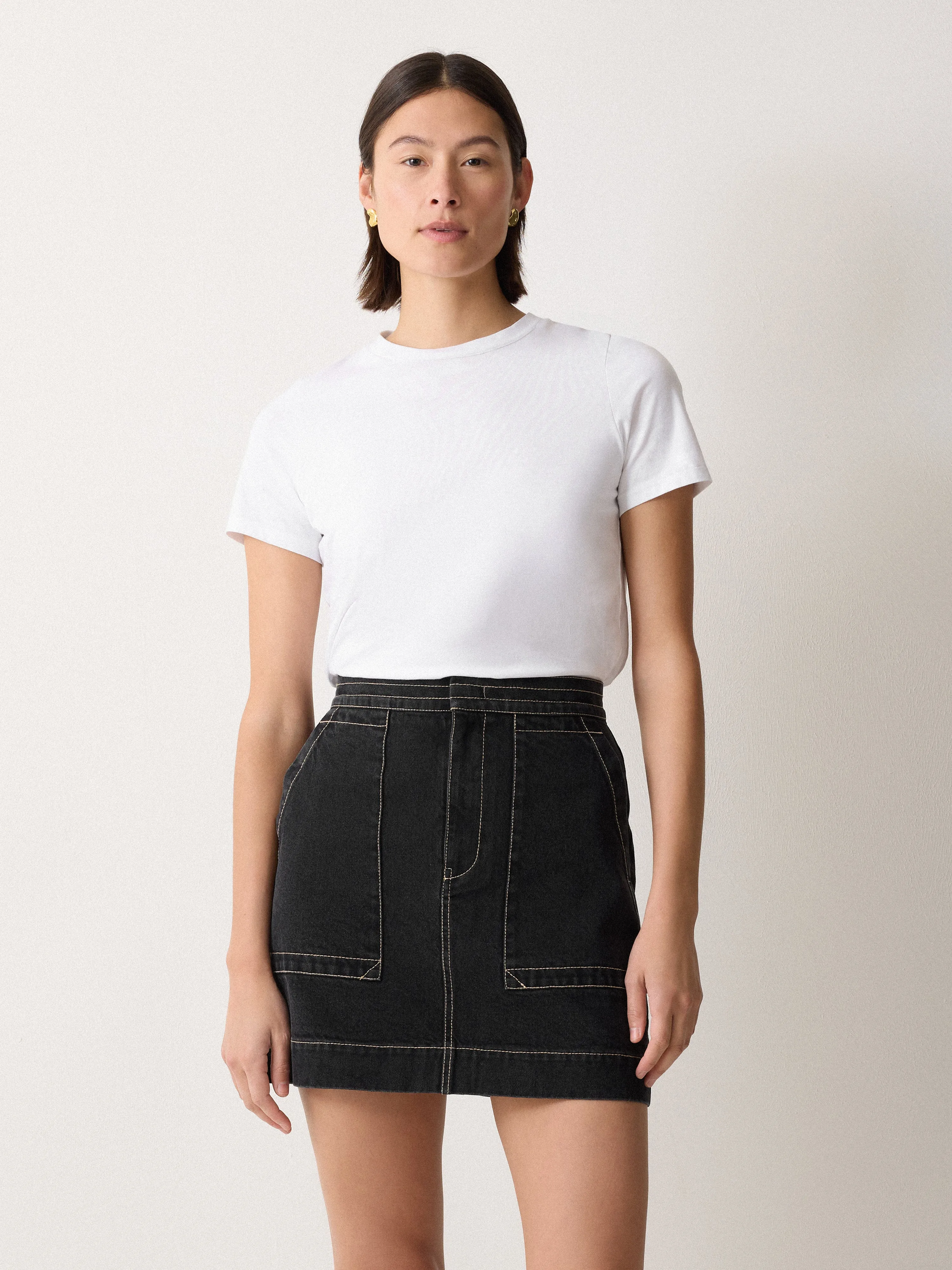 Denim Patch Pocket Mini Skirt | Black sold by Jigsaw product image thumbnail 4