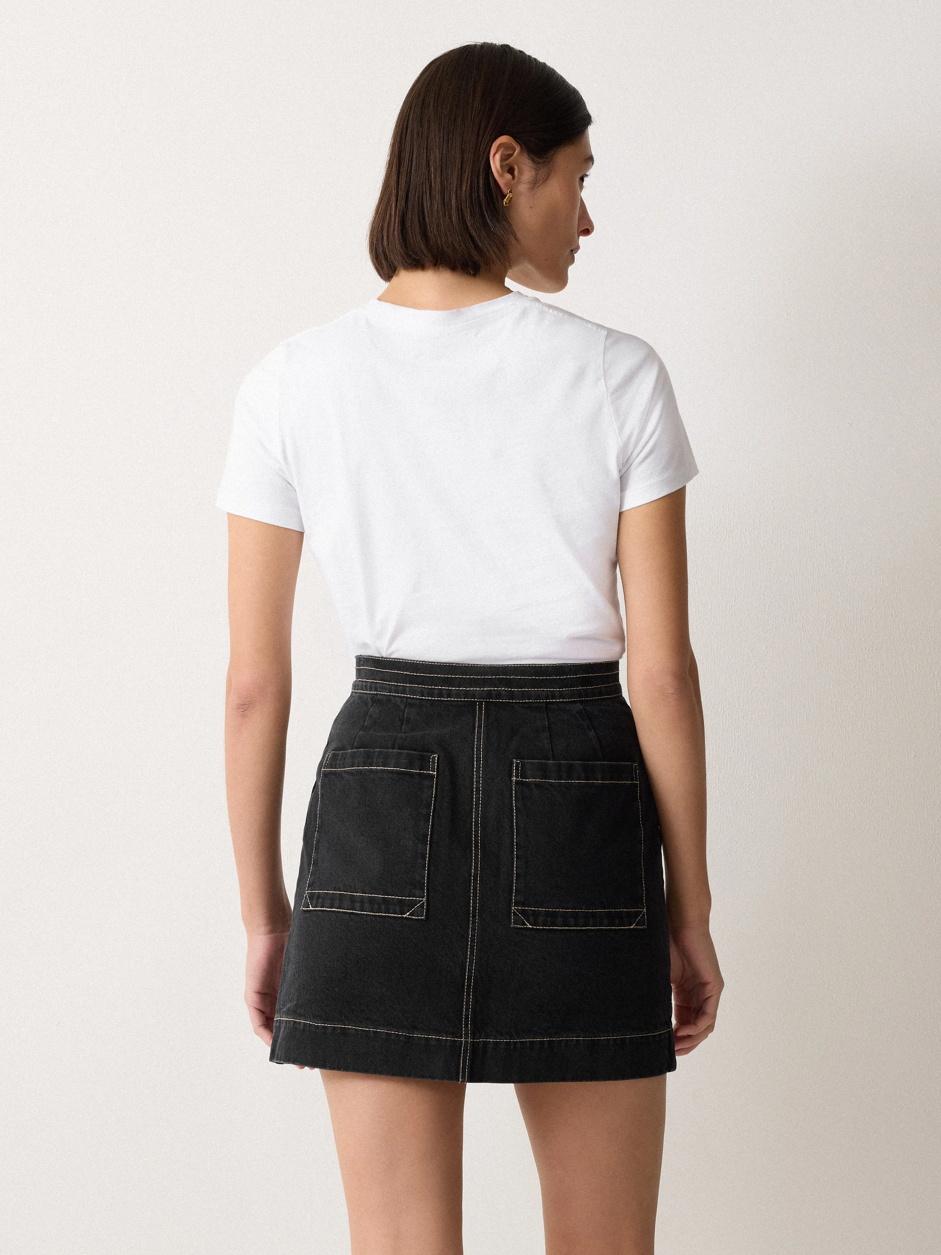Denim Patch Pocket Mini Skirt | Black sold by Jigsaw product image thumbnail 5