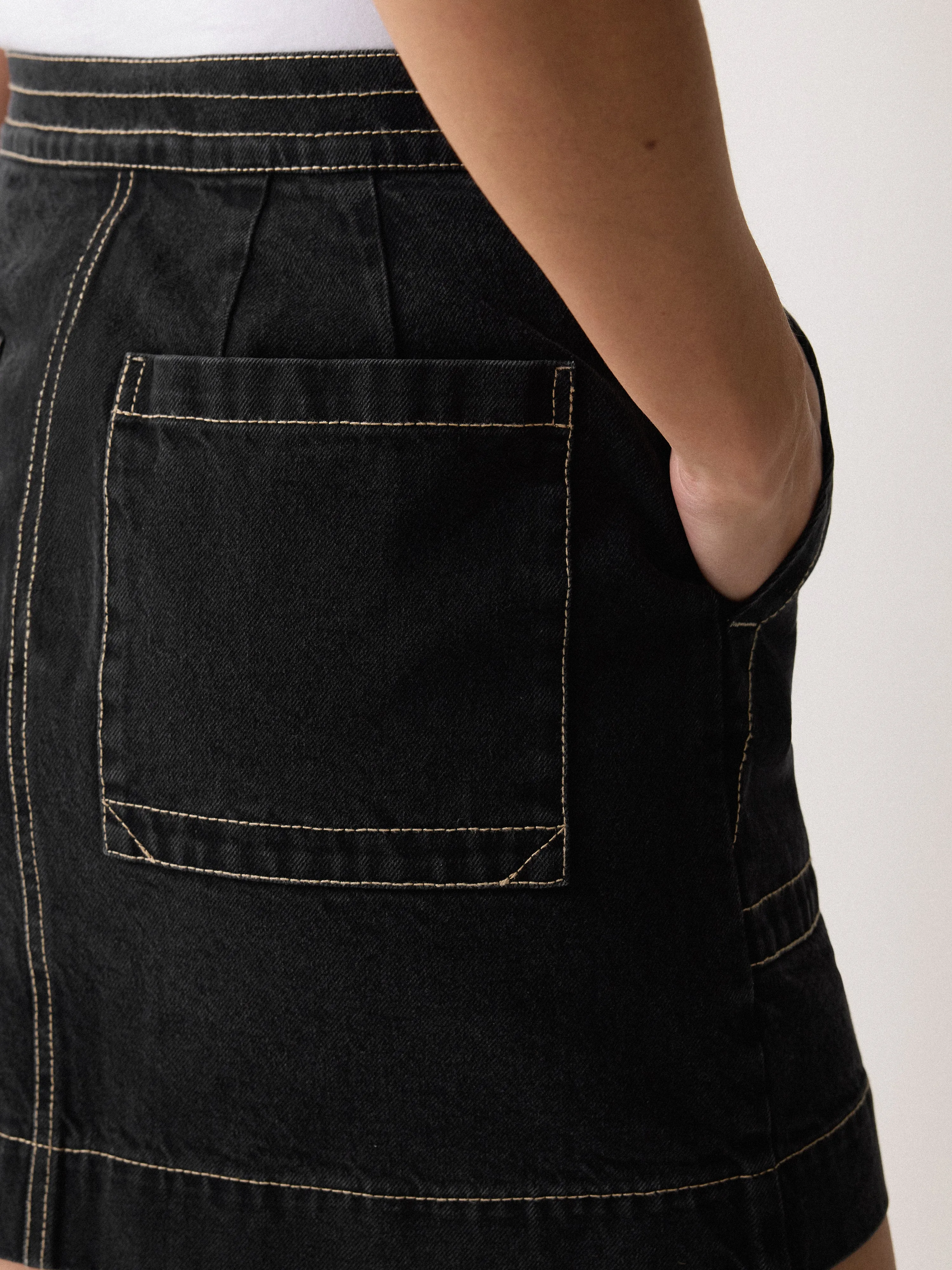 Denim Patch Pocket Mini Skirt | Black sold by Jigsaw product image thumbnail 3