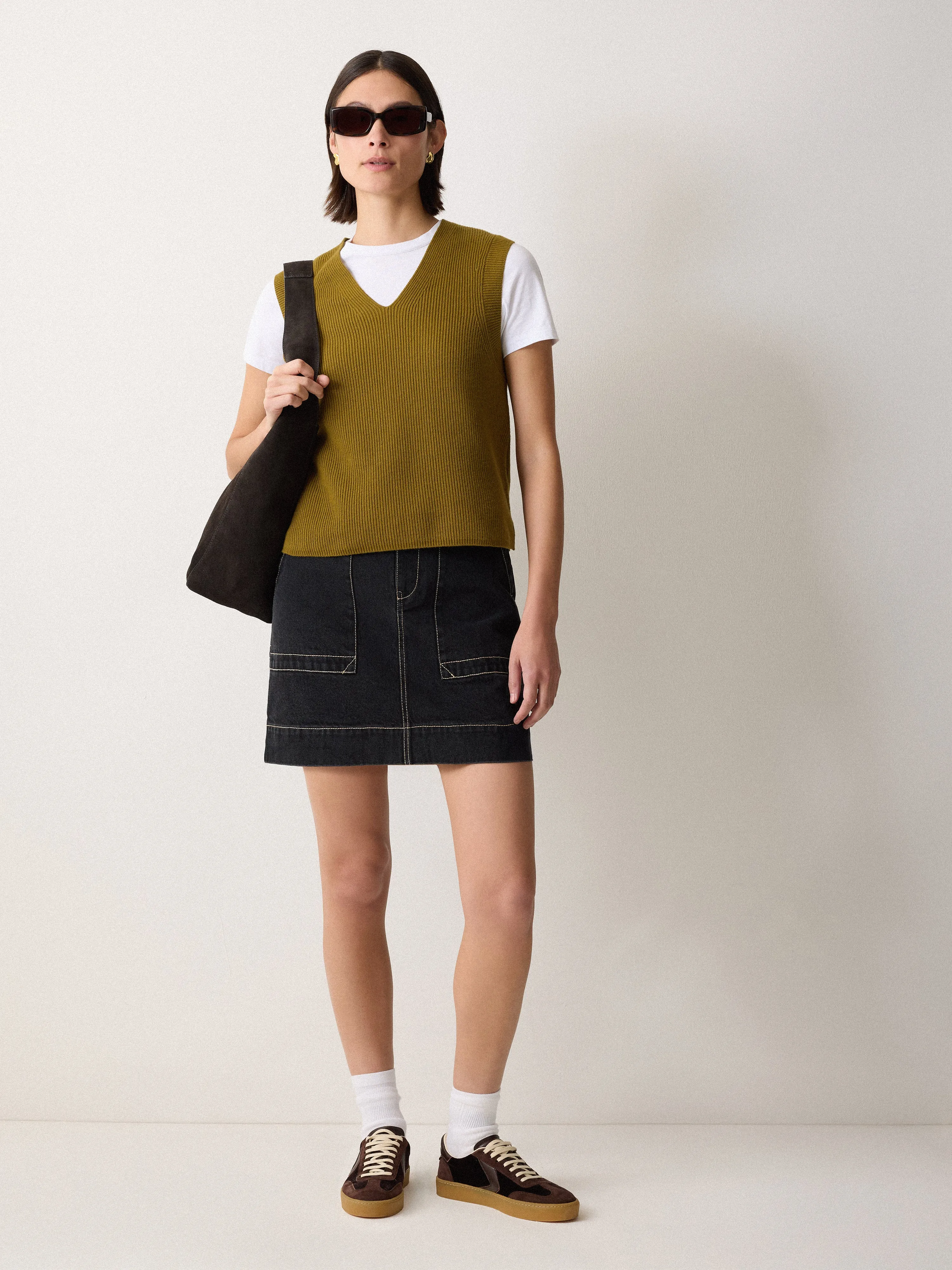 Denim Patch Pocket Mini Skirt | Black sold by Jigsaw