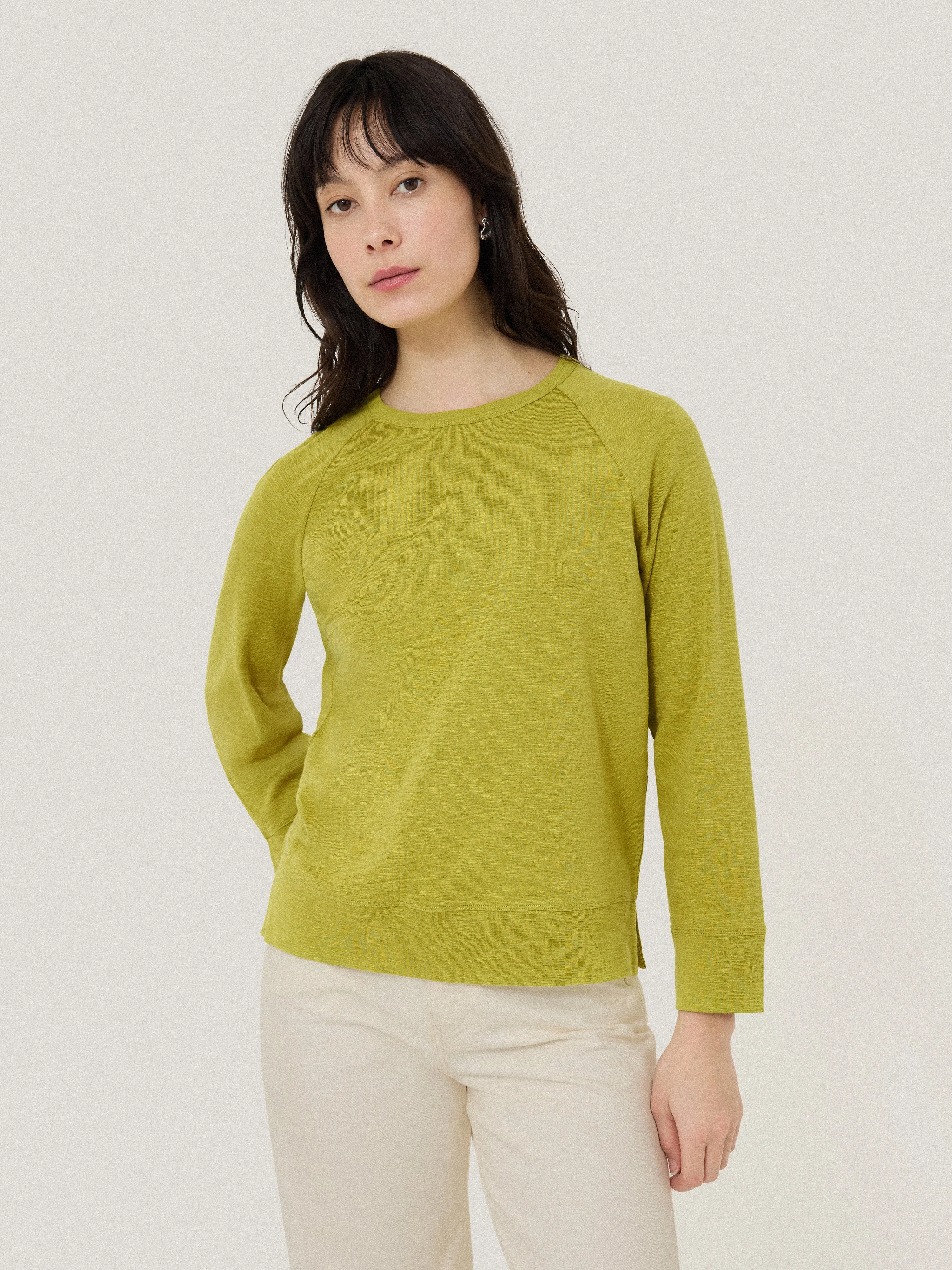 Cotton Luxe Raglan Tee | Key Lime sold by Jigsaw
