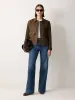 Linen Cropped Utility Jacket | Brown sold by Jigsaw