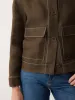 Linen Cropped Utility Jacket | Brown sold by Jigsaw