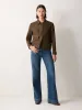 Linen Cropped Utility Jacket | Brown sold by Jigsaw