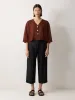 Sheer Linen Blend Cardigan | Brown sold by Jigsaw