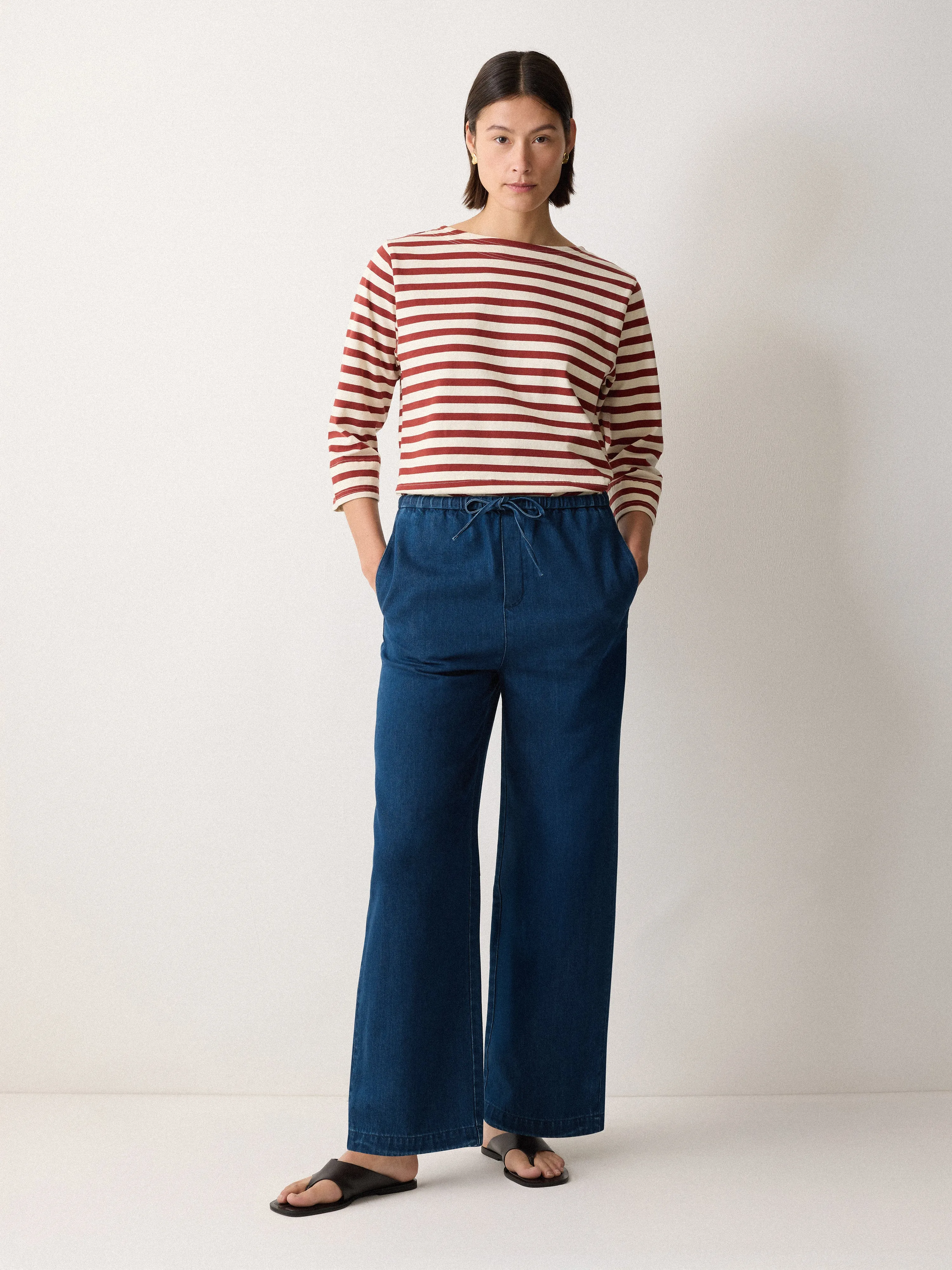 Denim Lyocell Relaxed Trouser | Indigo sold by Jigsaw product image thumbnail 3