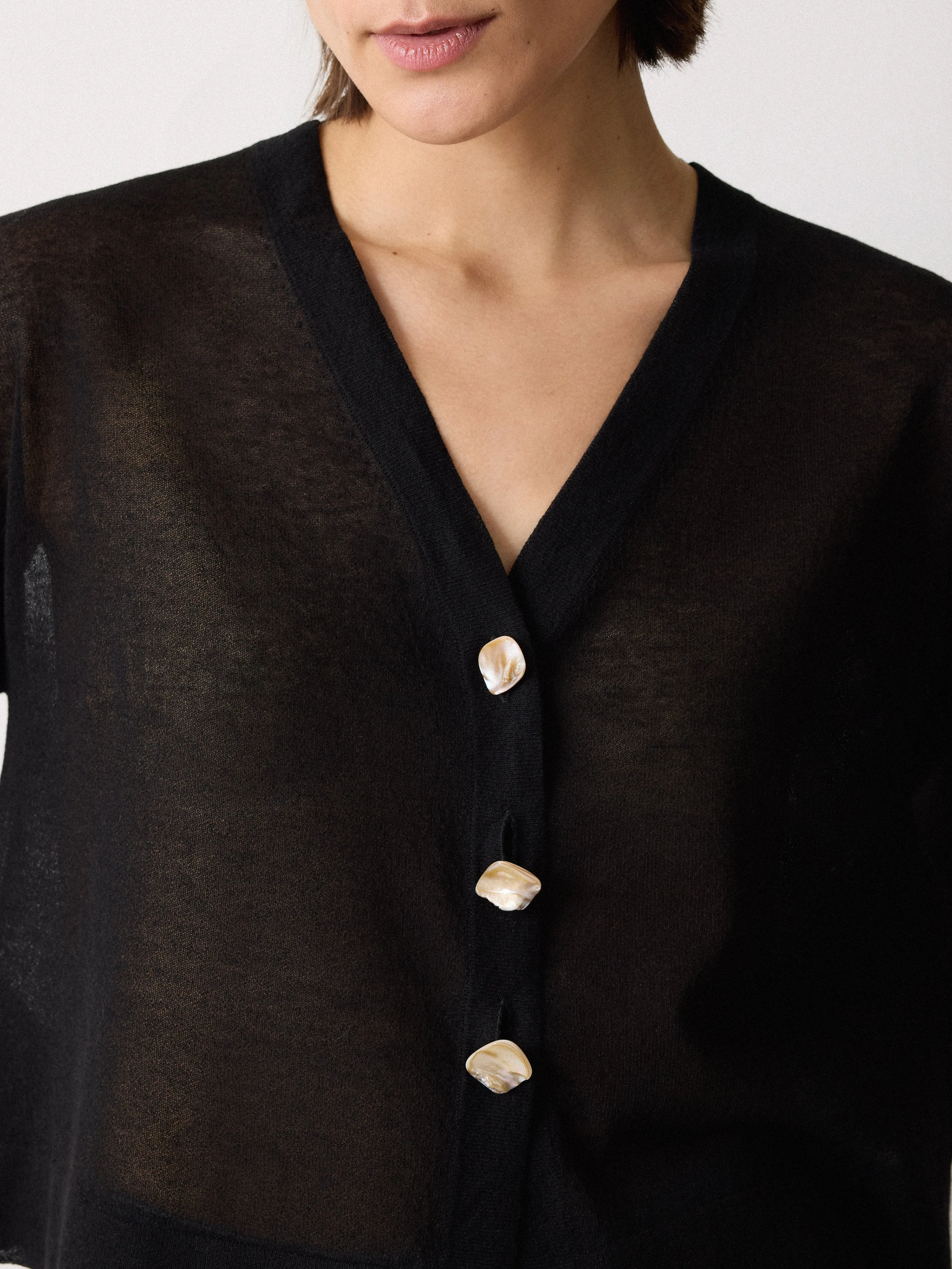 Sheer Linen Blend Cardigan | Black sold by Jigsaw product image thumbnail 4