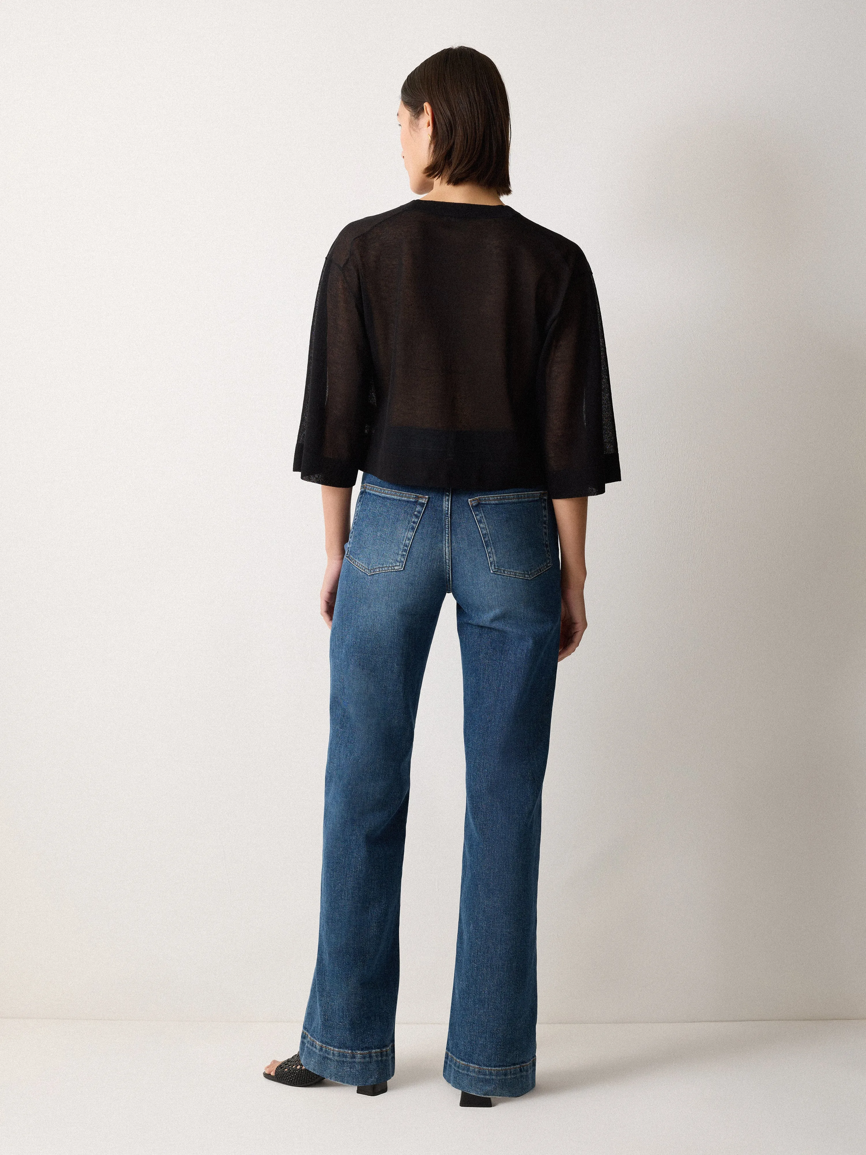 Sheer Linen Blend Cardigan | Black sold by Jigsaw product image thumbnail 5