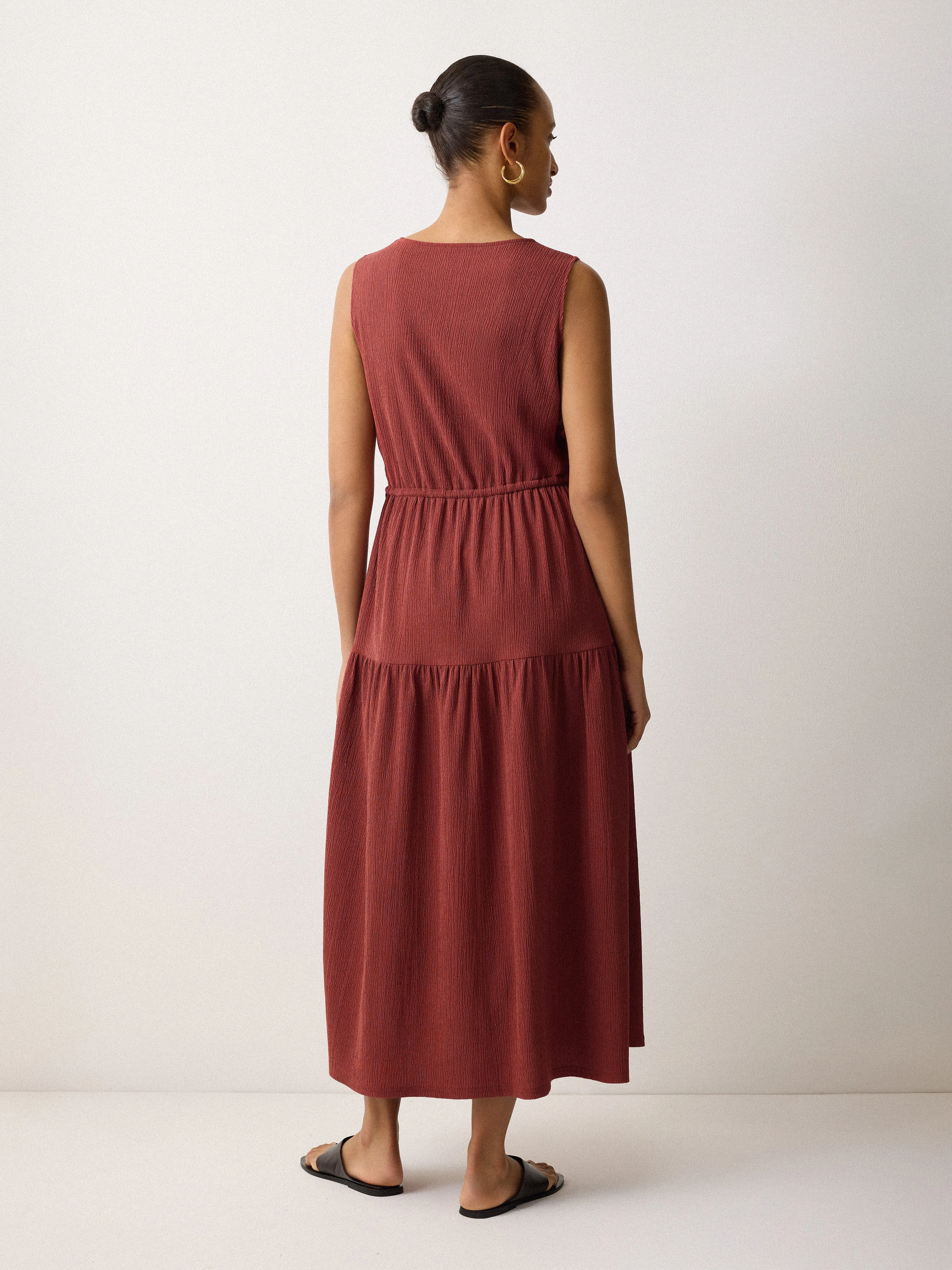 Fine Crinkle Jersey Maxi Dress | Brown sold by Jigsaw product image thumbnail 5