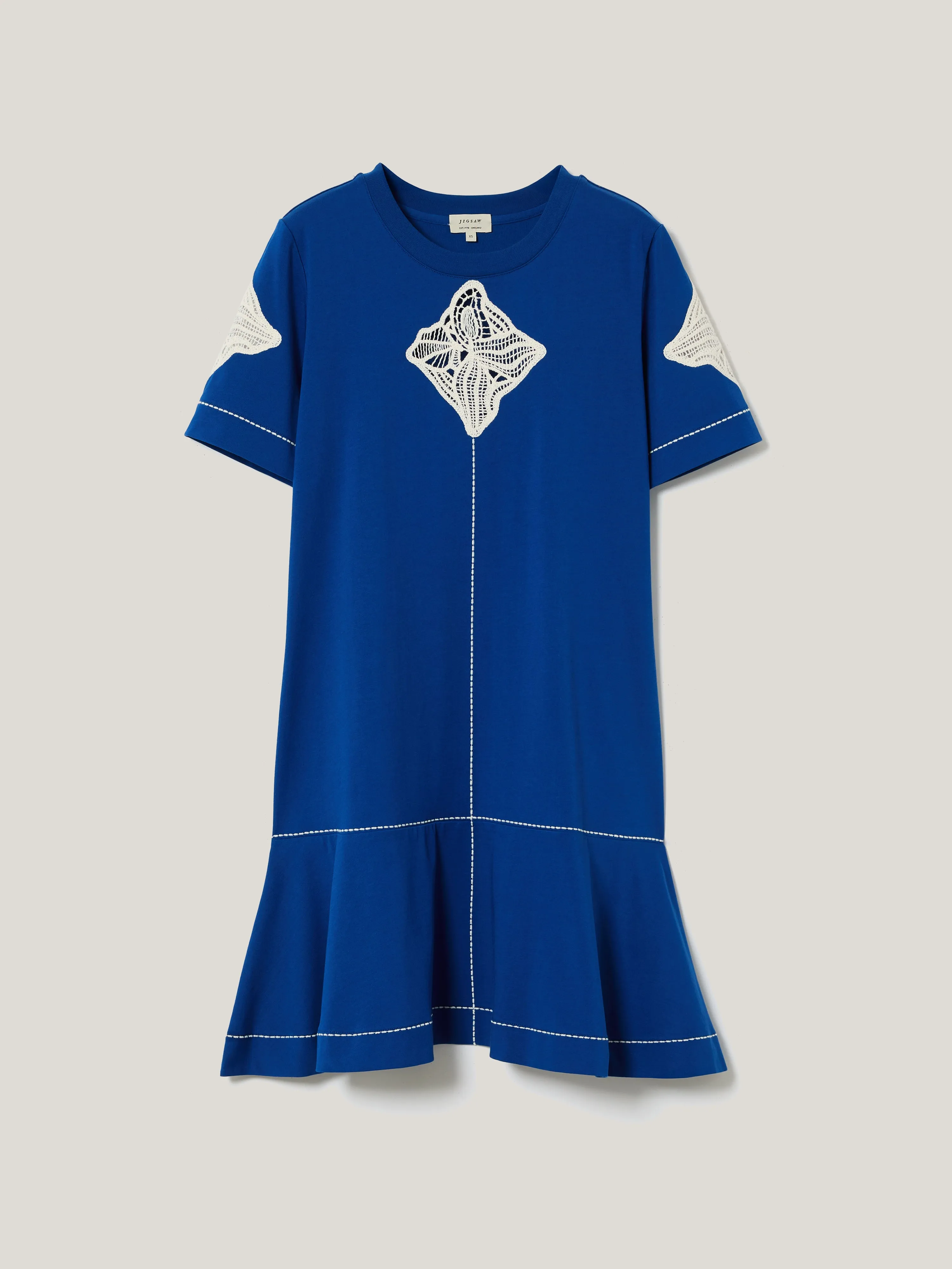 Embroidered Short Tshirt Dress | Blue sold by Jigsaw