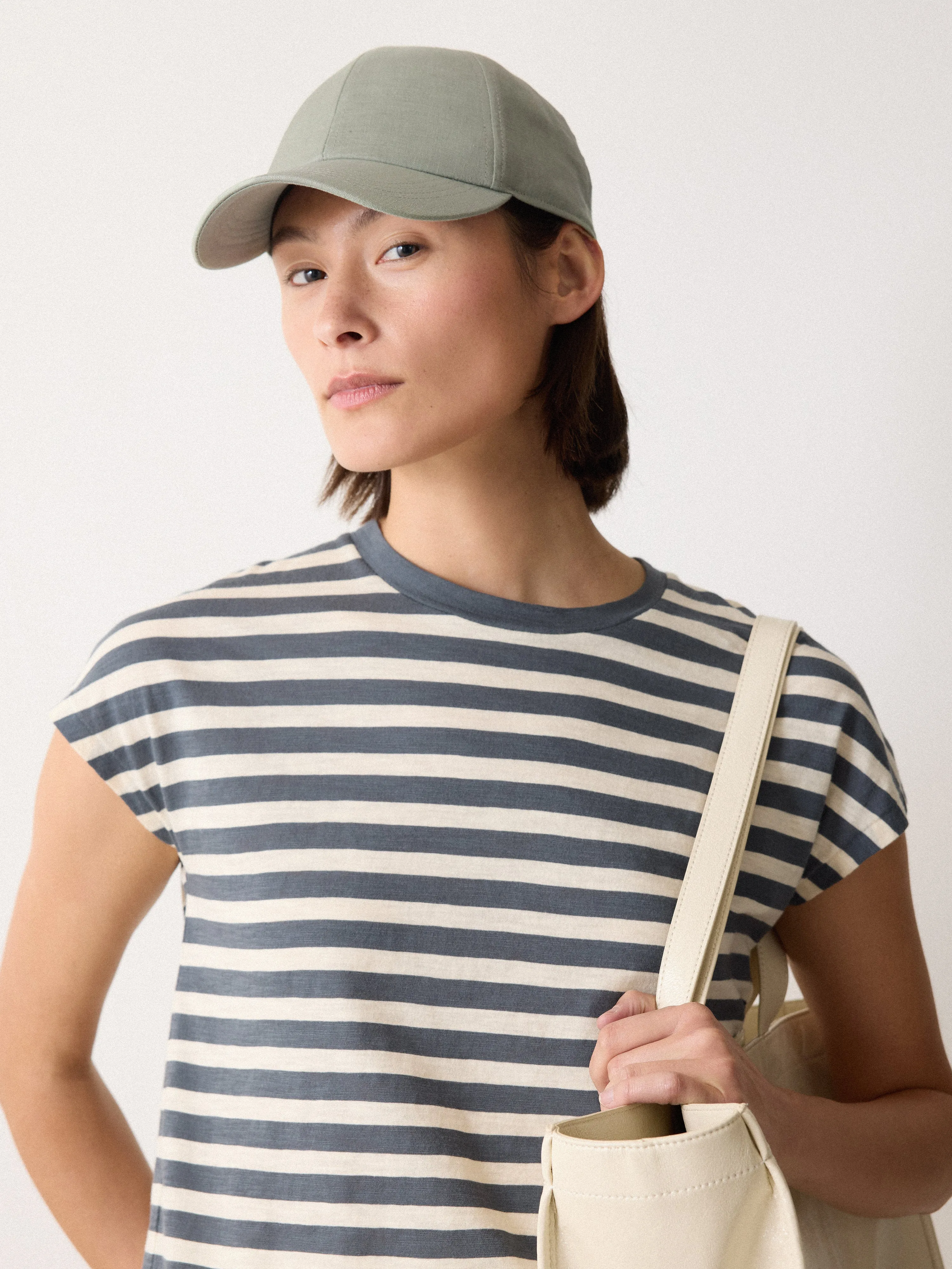 Linen Baseball Cap | Blue sold by Jigsaw product image thumbnail 2