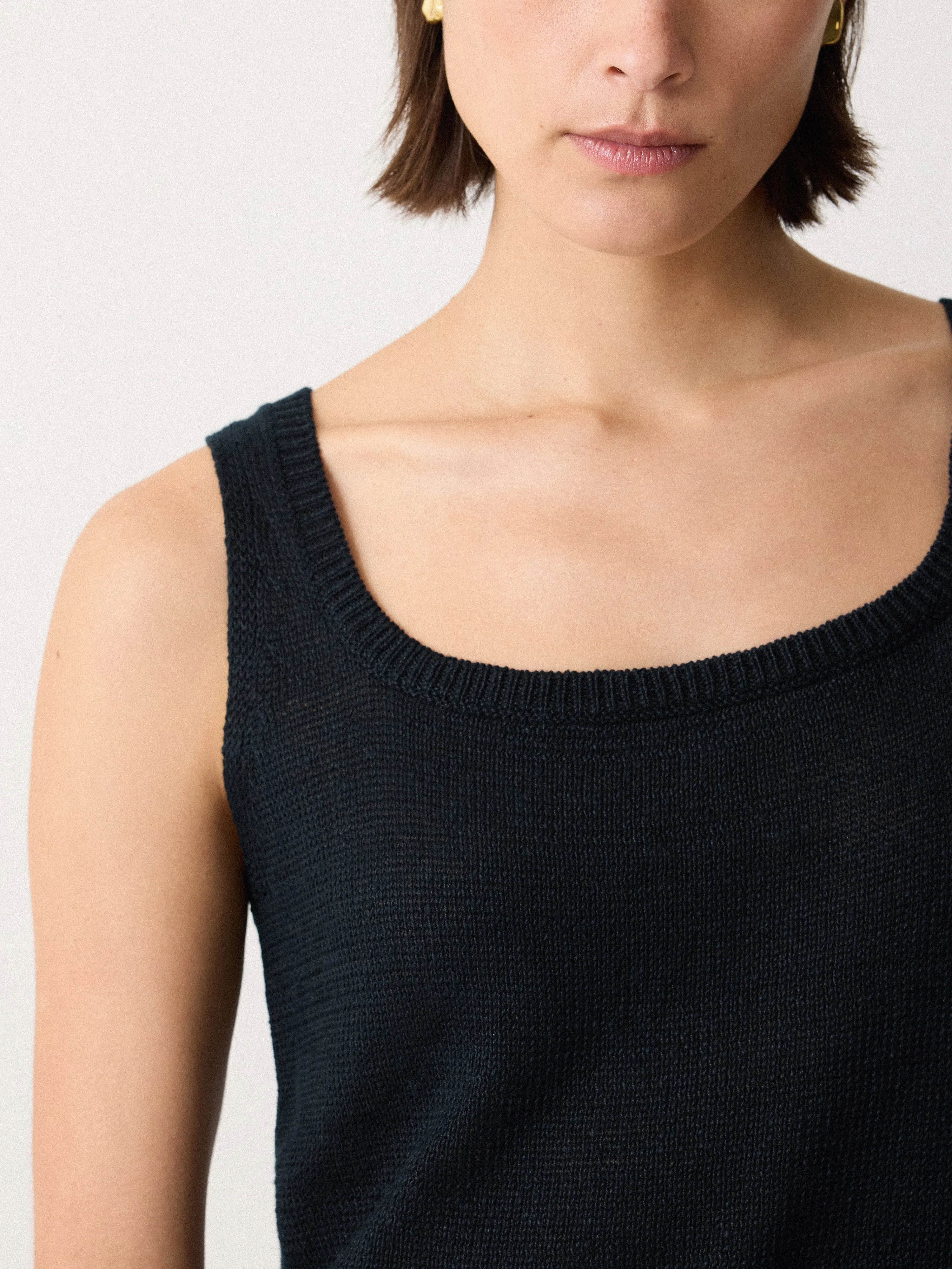 Linen Square Neck Knitted Vest | Navy sold by Jigsaw product image thumbnail 3