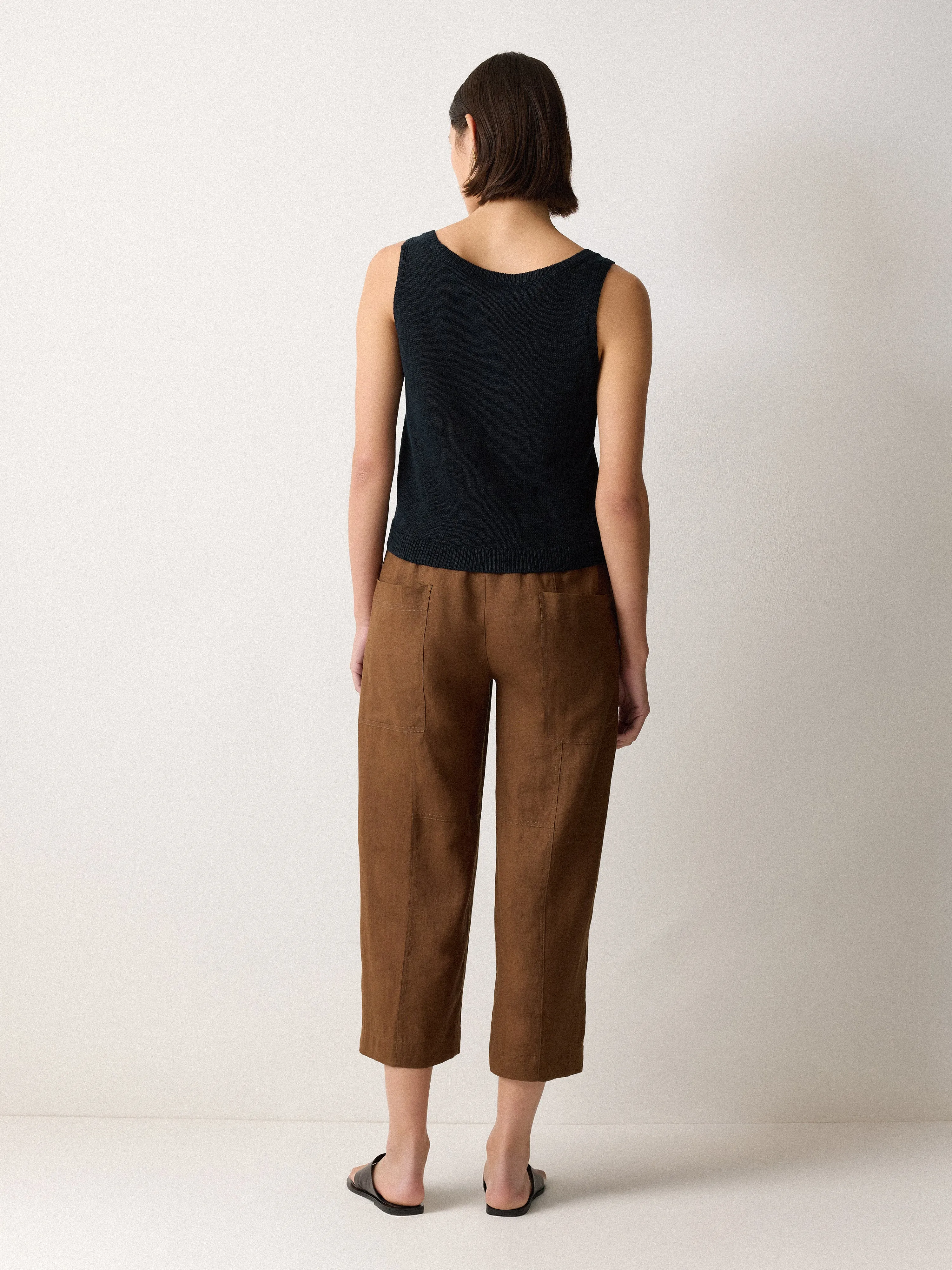 Linen Square Neck Knitted Vest | Navy sold by Jigsaw product image thumbnail 5