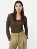 Linen Eden Long Sleeve Tee | Khaki sold by Jigsaw