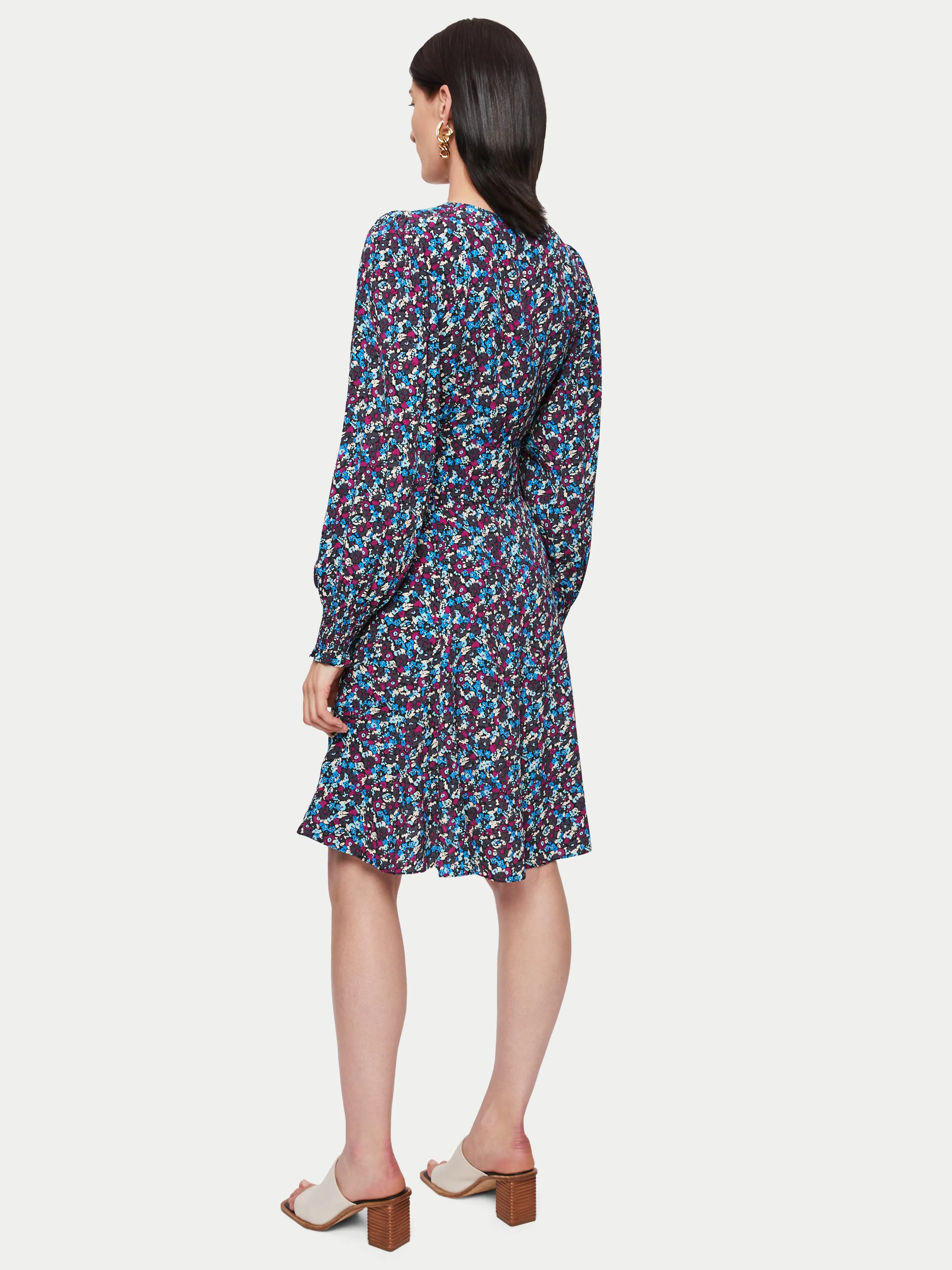 Vintage Ditsy Long Sleeve Dress | Grey sold by Jigsaw product image thumbnail 3