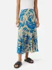 Strokes Floral Jacquard Skirt | Dark Blue sold by Jigsaw