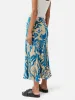 Strokes Floral Jacquard Skirt | Dark Blue sold by Jigsaw